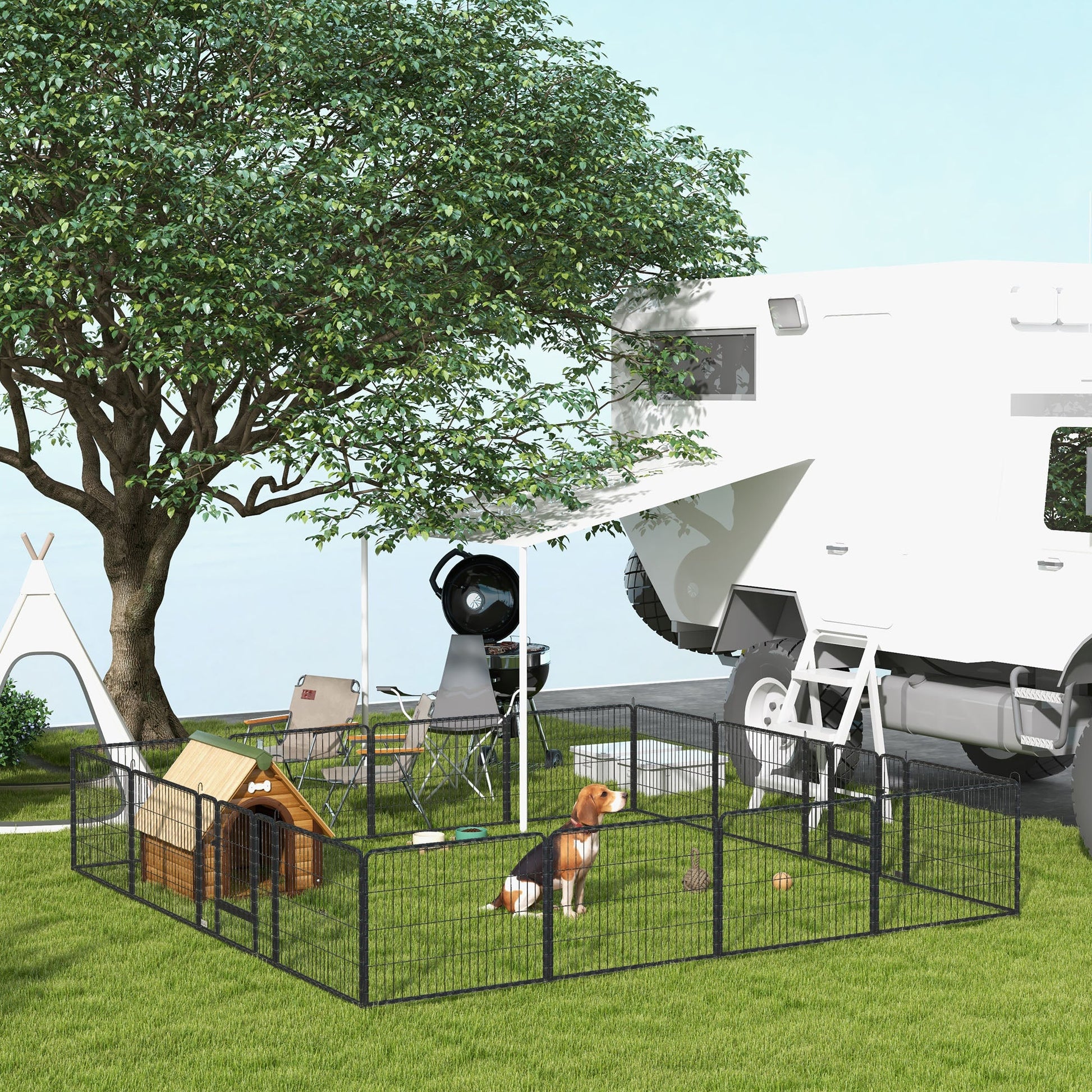 Dog Pen, 16 Panels Puppy Pen 60cm High, Heavy Duty Pet Playpen Portable for Indoor Outdoor, for Dogs, Ducks