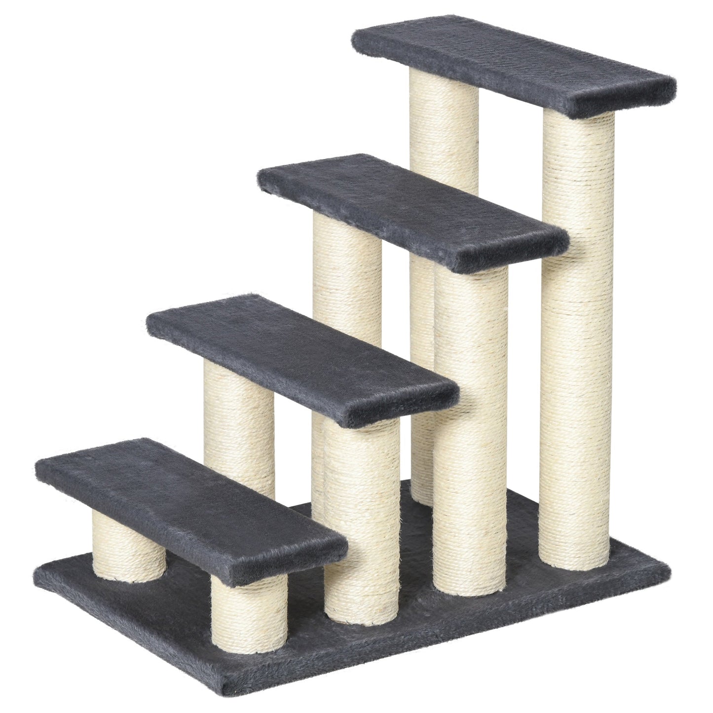 Dog Steps for Bed 4 Step Pet Stairs for Dog Cat ladder Scratch Post Grey