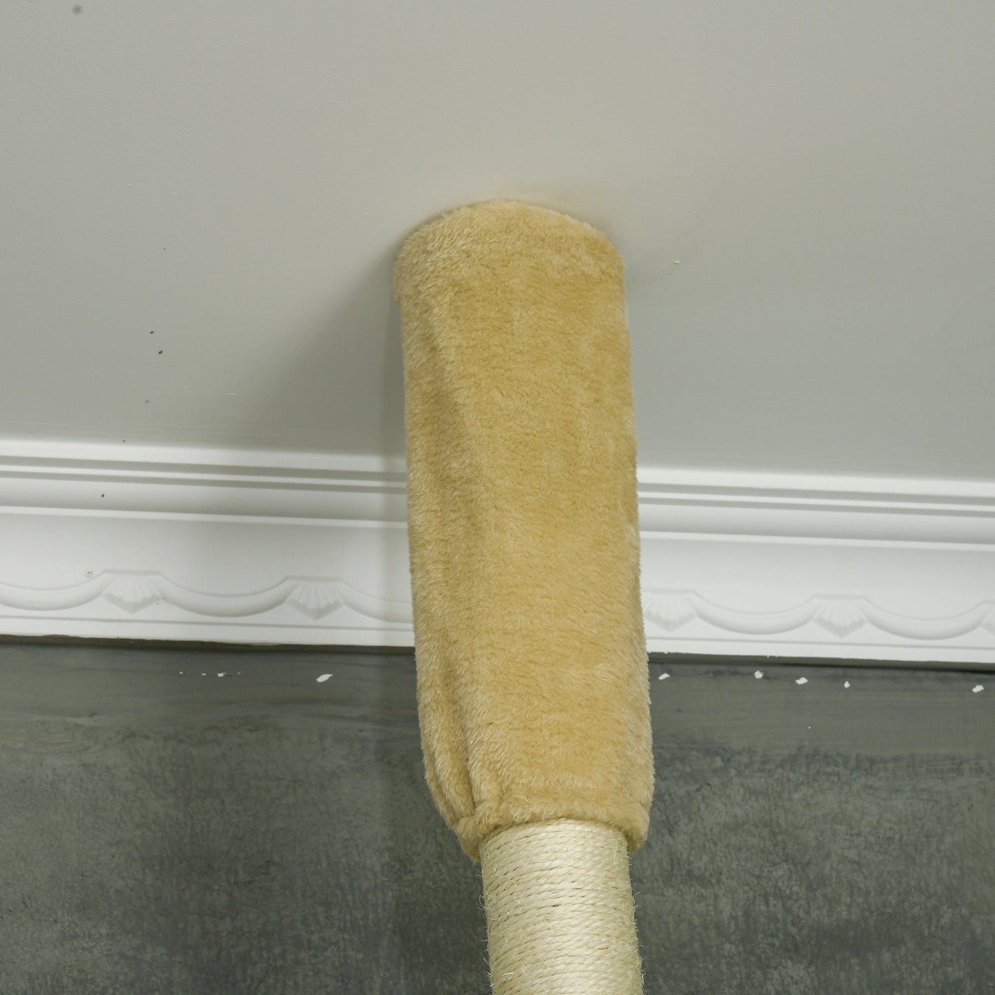 Floor to Ceiling Cat Tree for Indoor Cats, 6-Tier Play Tower Climbing Activity Center with Scratching Post, Platforms, Bed, Hammock, Adjustable Height 230-250cm, Beige