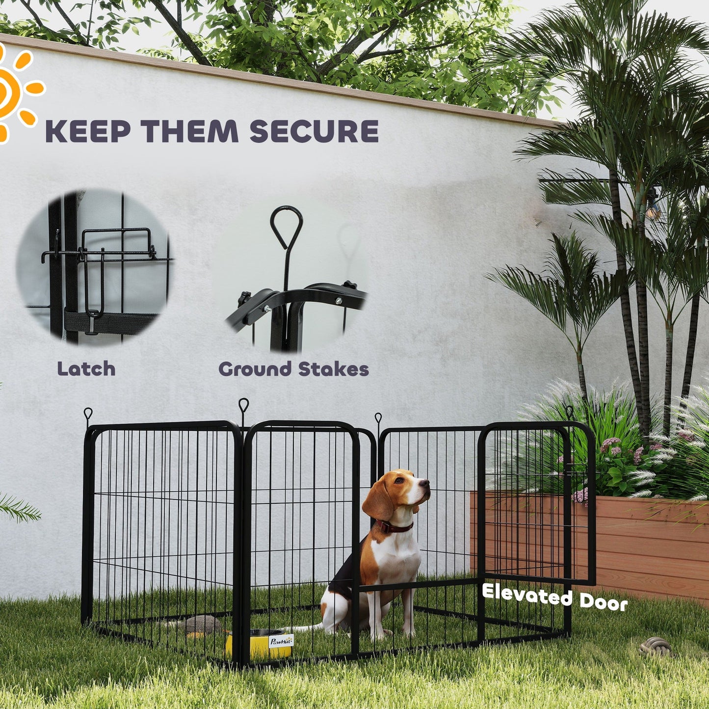 Whelping Box for Dogs and Puppies, 4 Panel Whelping Pen with Washable Whelping Pad, Wind-Resistant Cloth, Lockable Door, Dog Playpen for Indoor, Outdoor, for Small and Medium Breeds