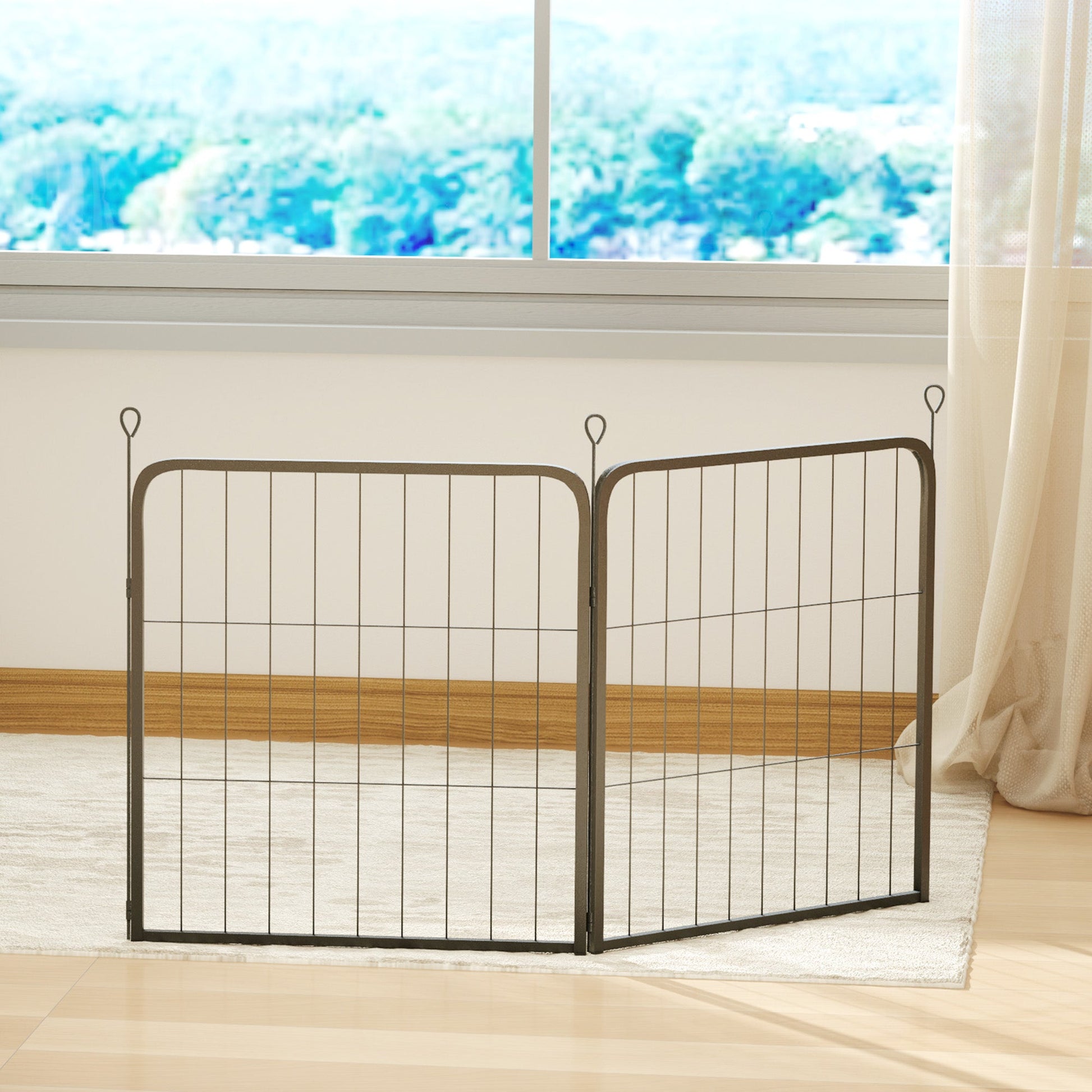 Dog Pen, 2 Panel Puppy Pen, Portable, Detachable, For Small Dogs, 60cm Tall, Black