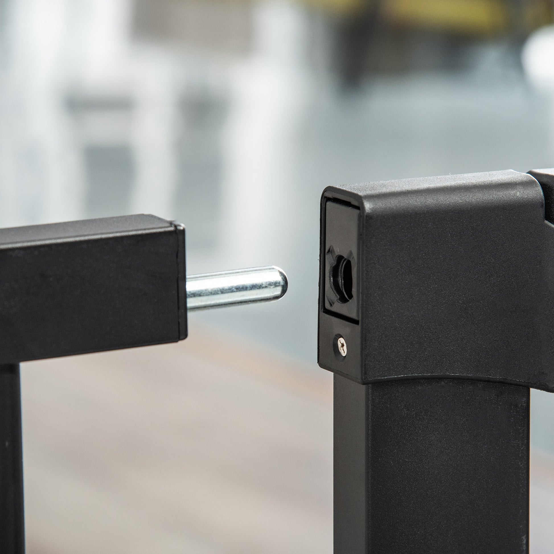 Dog Gate with Cat Flap Pet Safety Gate Barrier, Stair Pressure Fit, Auto Close, Double Locking, for Doorways, Hallways, 75-103 cm Black