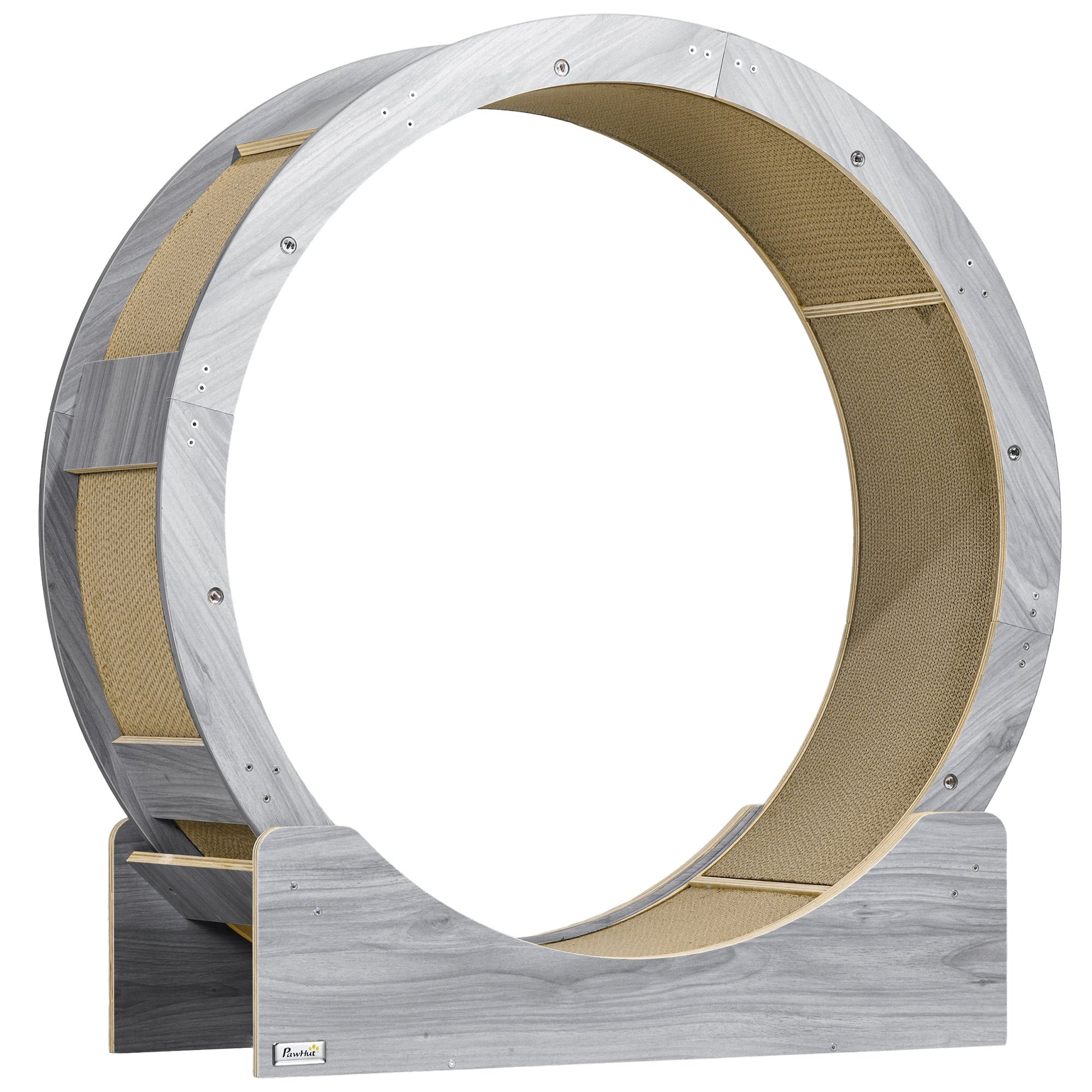 Cat Wheel for Indoor Cats, Cat Treadmill with Brake, Scratching Pads, Cat Exercise Wheel for Health - Grey