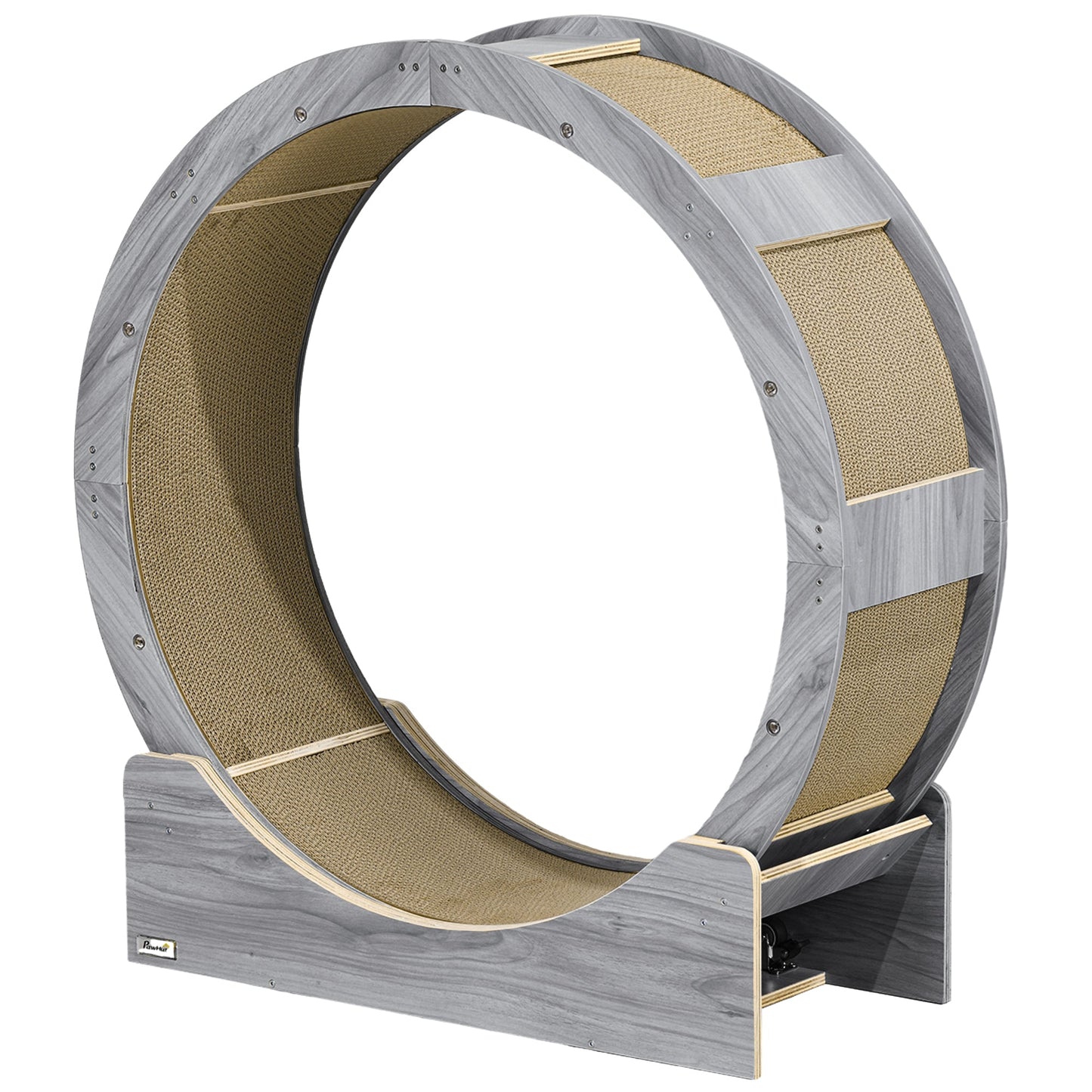 Cat Wheel for Indoor Cats, Cat Treadmill with Brake, Scratching Pads, Cat Exercise Wheel for Health - Grey