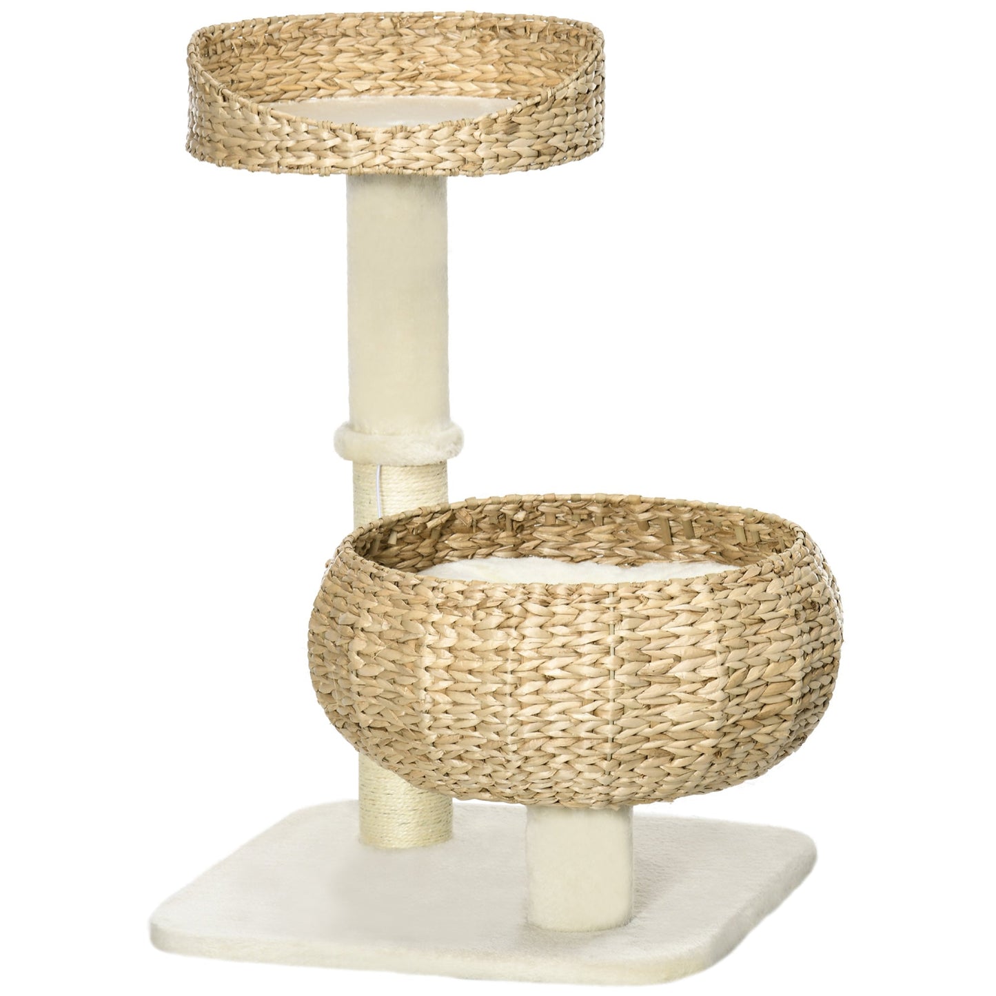 72cm Cat Tree for Indoor Cats with 2 Beds, Kitten Tower with Scratching Post, Toy Ball - Beige