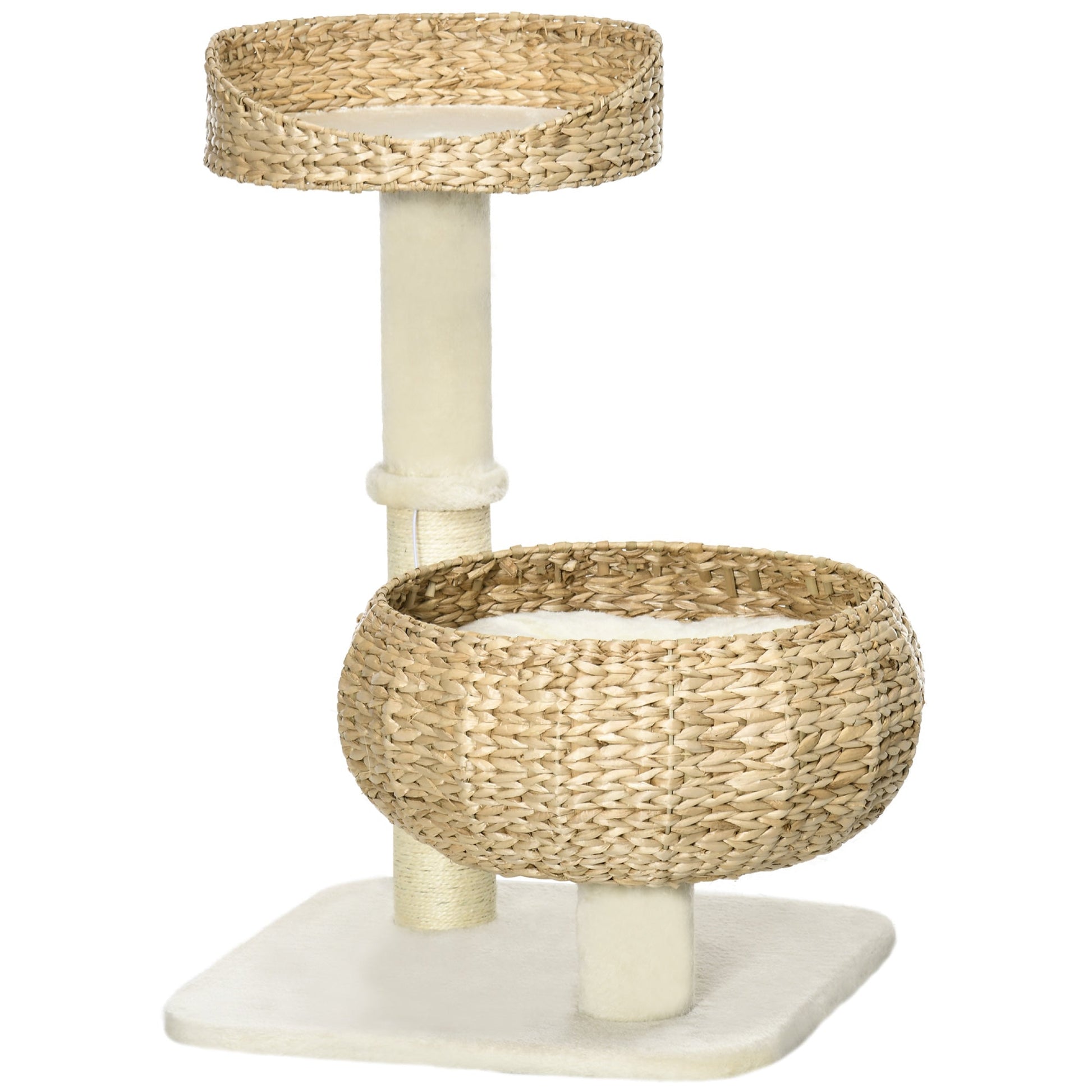 72cm Cat Tree for Indoor Cats with 2 Beds, Kitten Tower with Scratching Post, Toy Ball - Beige