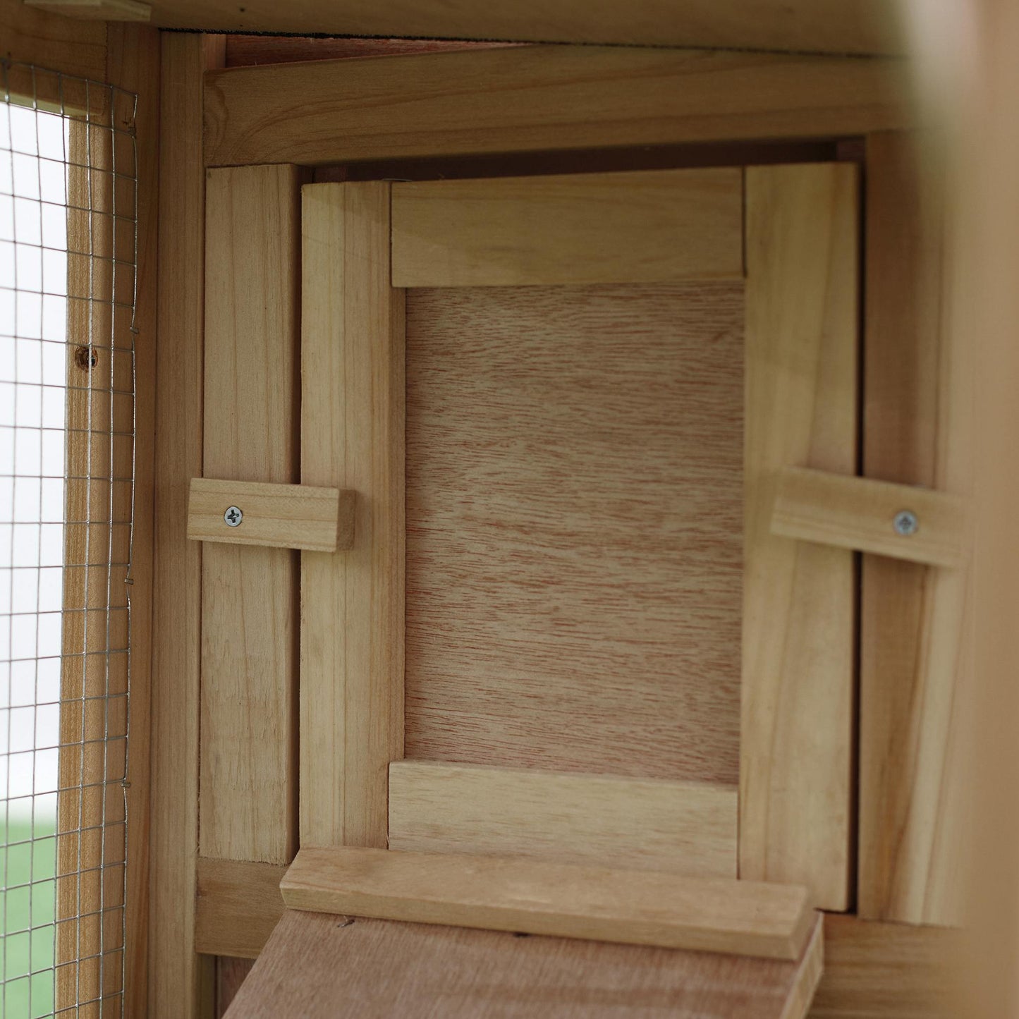 Large Rabbit Hutch Outdoor Wooden Guinea Pig Hutch with Run, 2 Storey Bunny House 210 x 45.5 x 84.5 cm