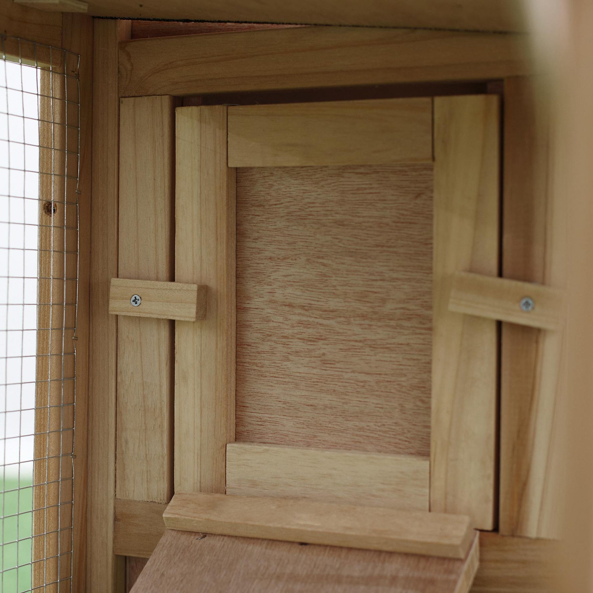 Large Rabbit Hutch Outdoor Wooden Guinea Pig Hutch with Run, 2 Storey Bunny House 210 x 45.5 x 84.5 cm