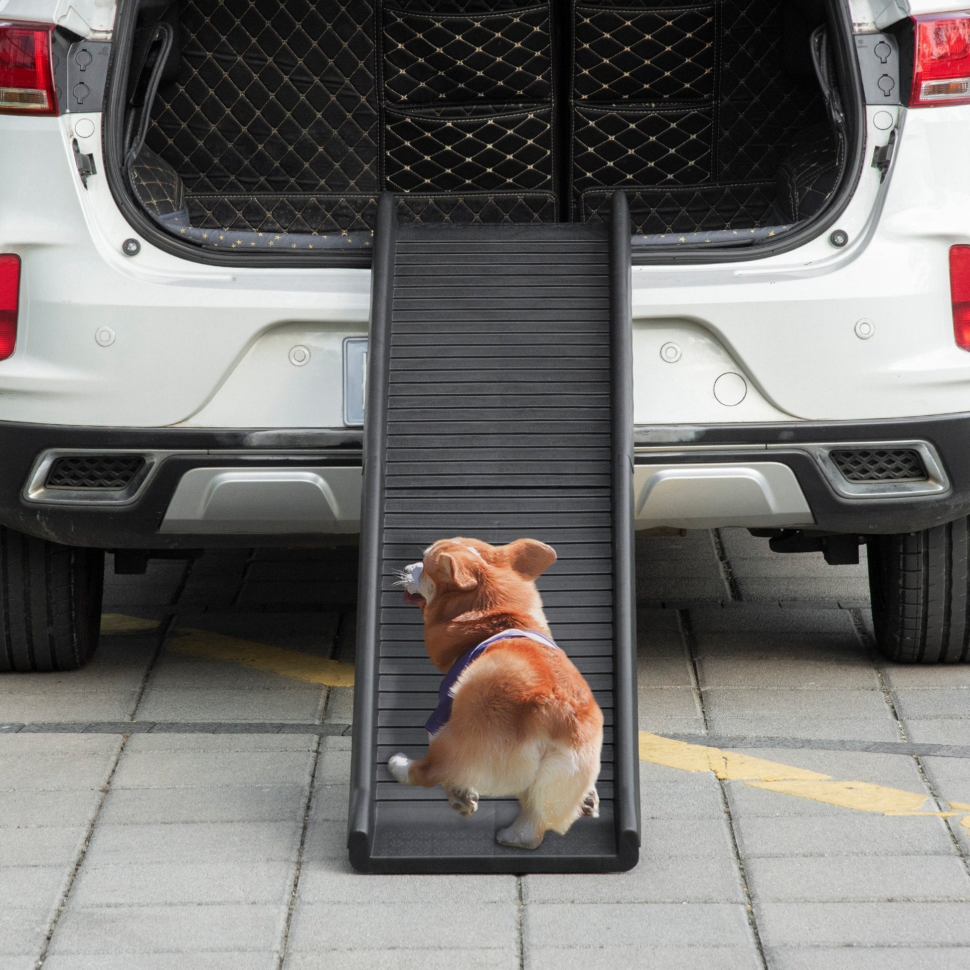 Foldable Pet Ramp Dog Car Ramp for SUVs, Cars - Black