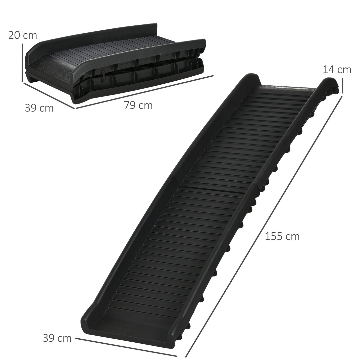 Foldable Pet Ramp Dog Car Ramp for SUVs, Cars - Black