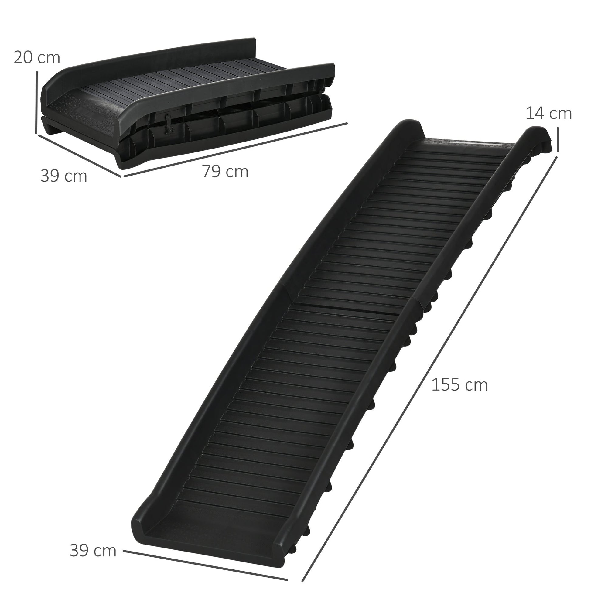 Foldable Pet Ramp Dog Car Ramp for SUVs, Cars - Black