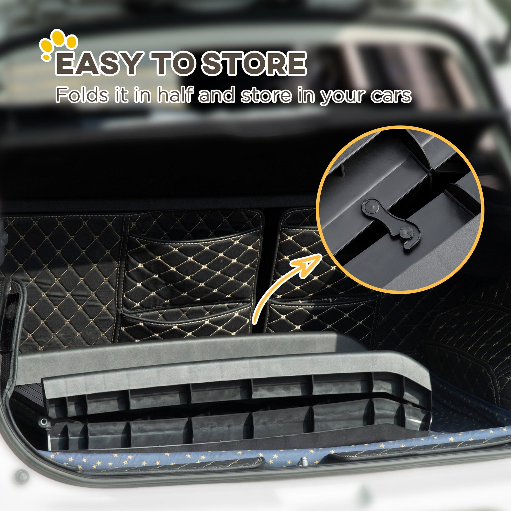 Foldable Pet Ramp Dog Car Ramp for SUVs, Cars - Black