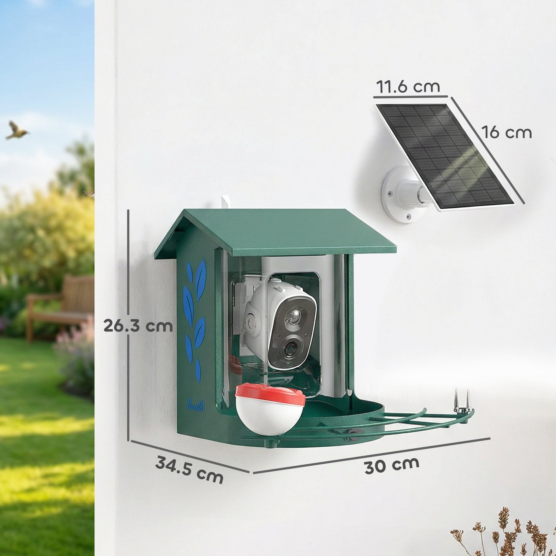 Bird Feeder with Camera, Smart Bird Feeder Camera AI Identifies 16,000+ Species, 2K HD Auto Capture Video, APP Instant Notifications, Hummingbird Feeding Add-ons, 3W Solar Panel, 32GB Card