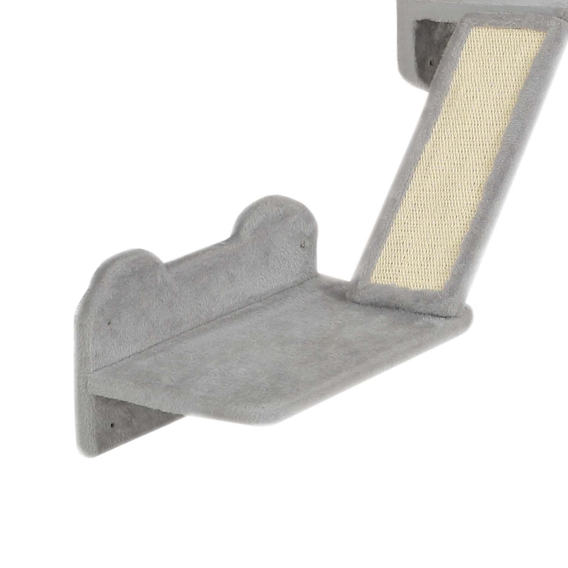 Cat Wall Furniture, 3 Piece Cat Shelves with Scratching Posts, Scratching Pads, Perches, Cat Wands, Toy Balls, Corner Design Cat Wall Shelves for Indoor Cats, Kittens, Light Grey