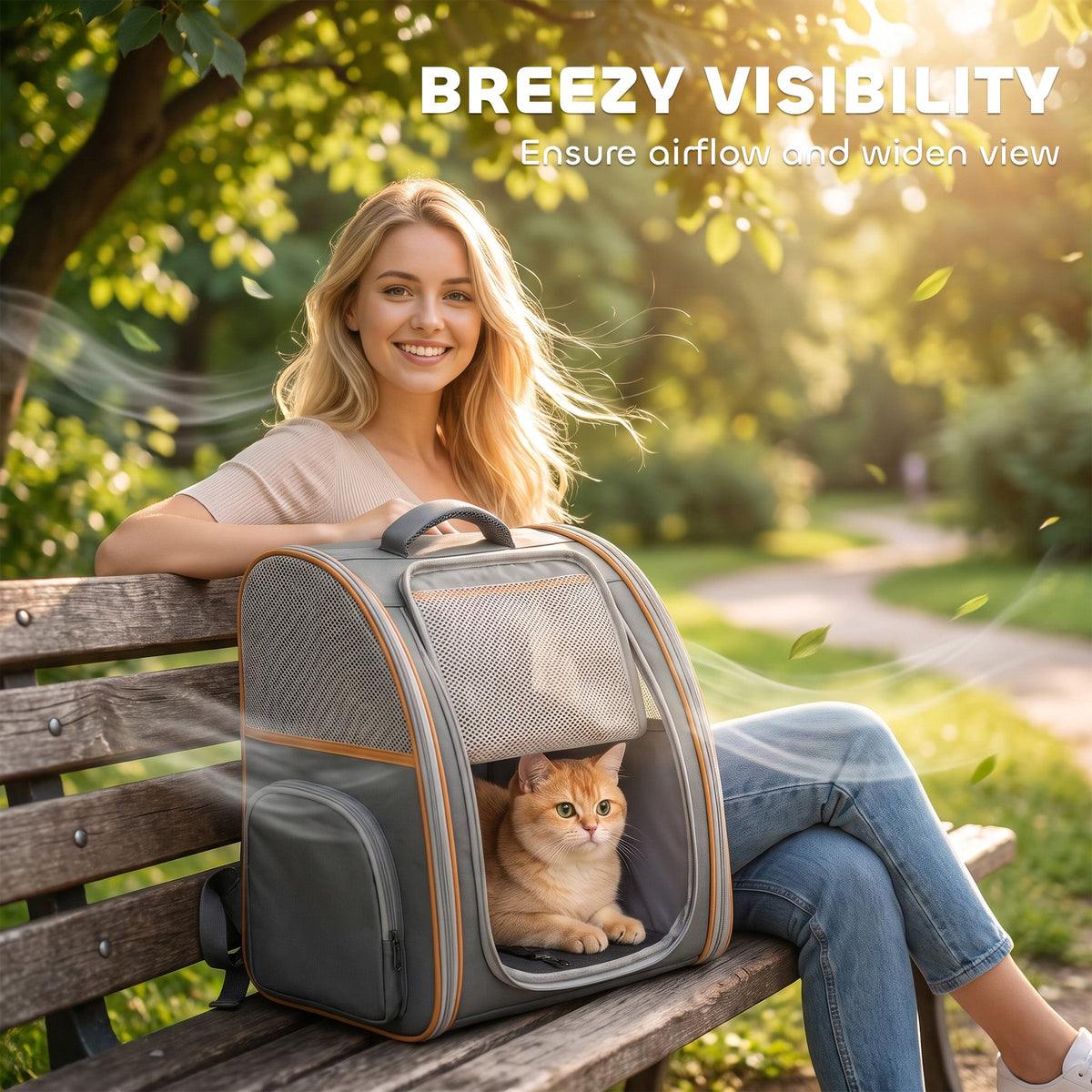 Cat Backpack Carrier, Foldable Pet Carrier for Mini Dogs and Cats Up to 5 kg, Pet Travel Bag with Mesh Window, Side Pocket for Travel and Outdoor Activities, Grey