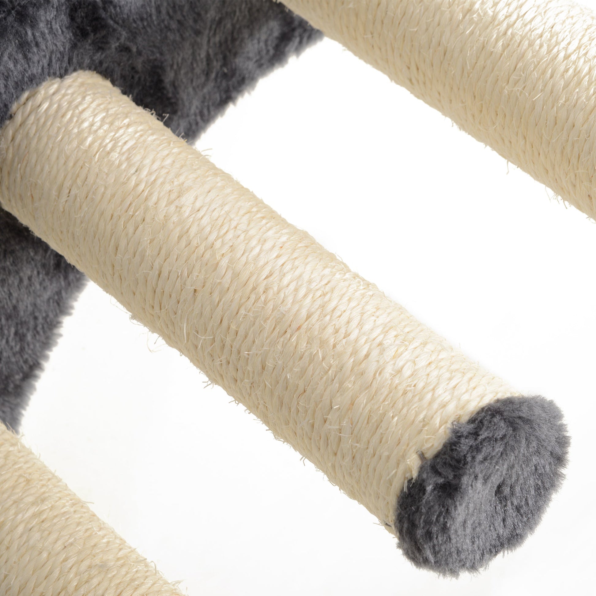 4 Piece Cat Shelves, Cat Wall Furniture with Hammock, Scratching Posts, Soft Ladder, Steps, Jump Platforms, for Indoor Kittens - Dark Grey