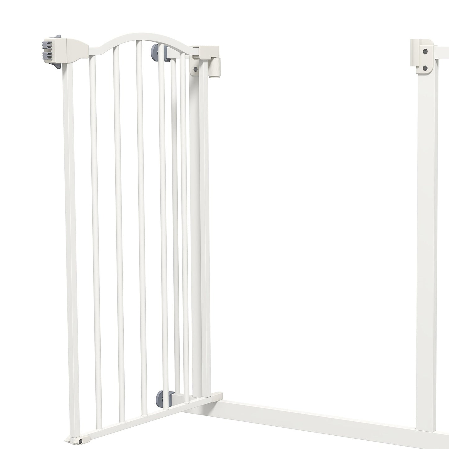 Pressure Fit Dog Stair Gate No Drilling Safety Gate Auto Close for Doorways, Hallways, 74-80cm Adjustable, 78cm Tall, White