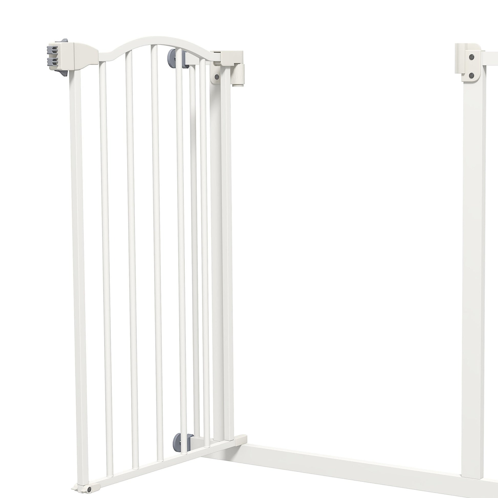Pressure Fit Dog Stair Gate No Drilling Safety Gate Auto Close for Doorways, Hallways, 74-80cm Adjustable, 78cm Tall, White