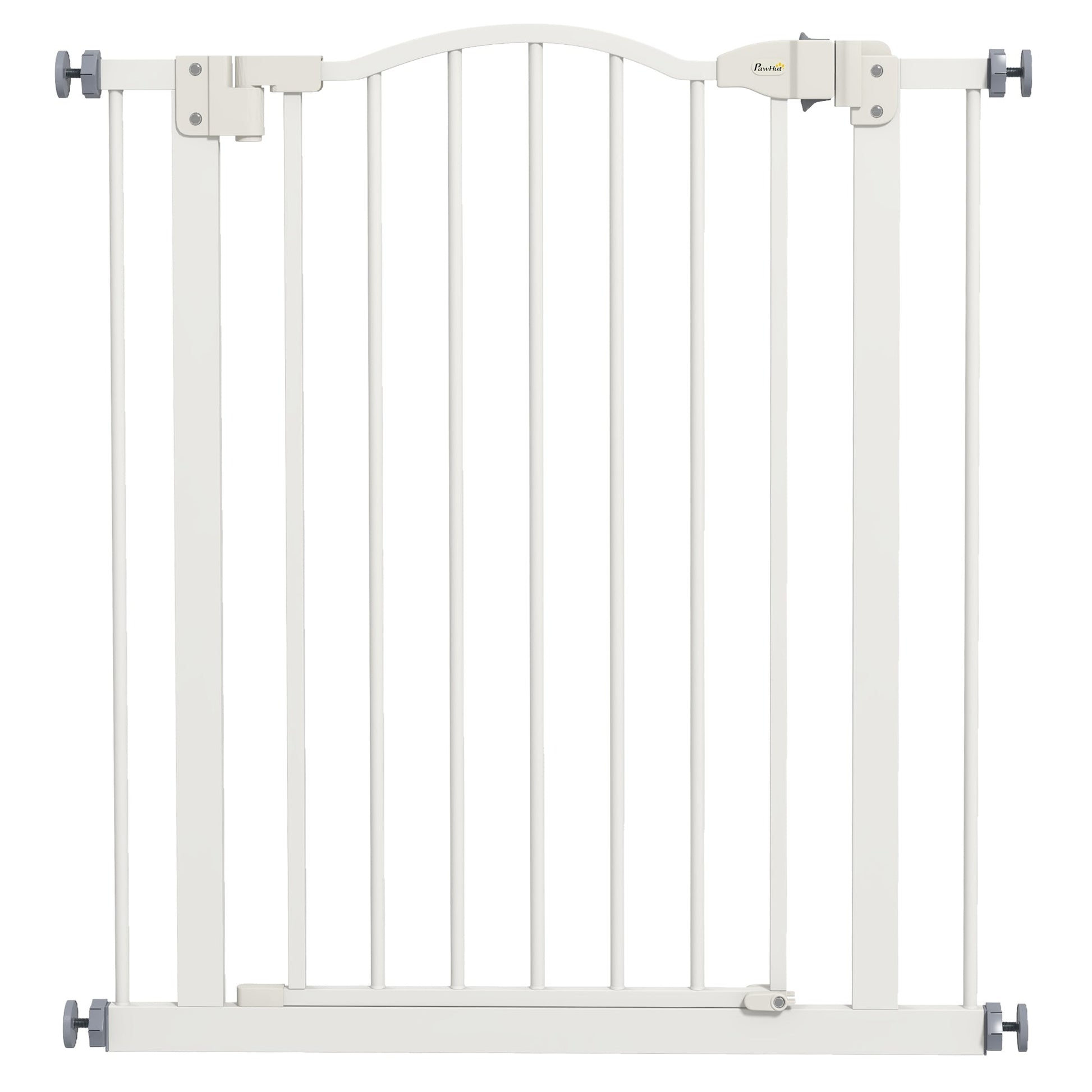 Pressure Fit Dog Stair Gate No Drilling Safety Gate Auto Close for Doorways, Hallways, 74-80cm Adjustable, 78cm Tall, White