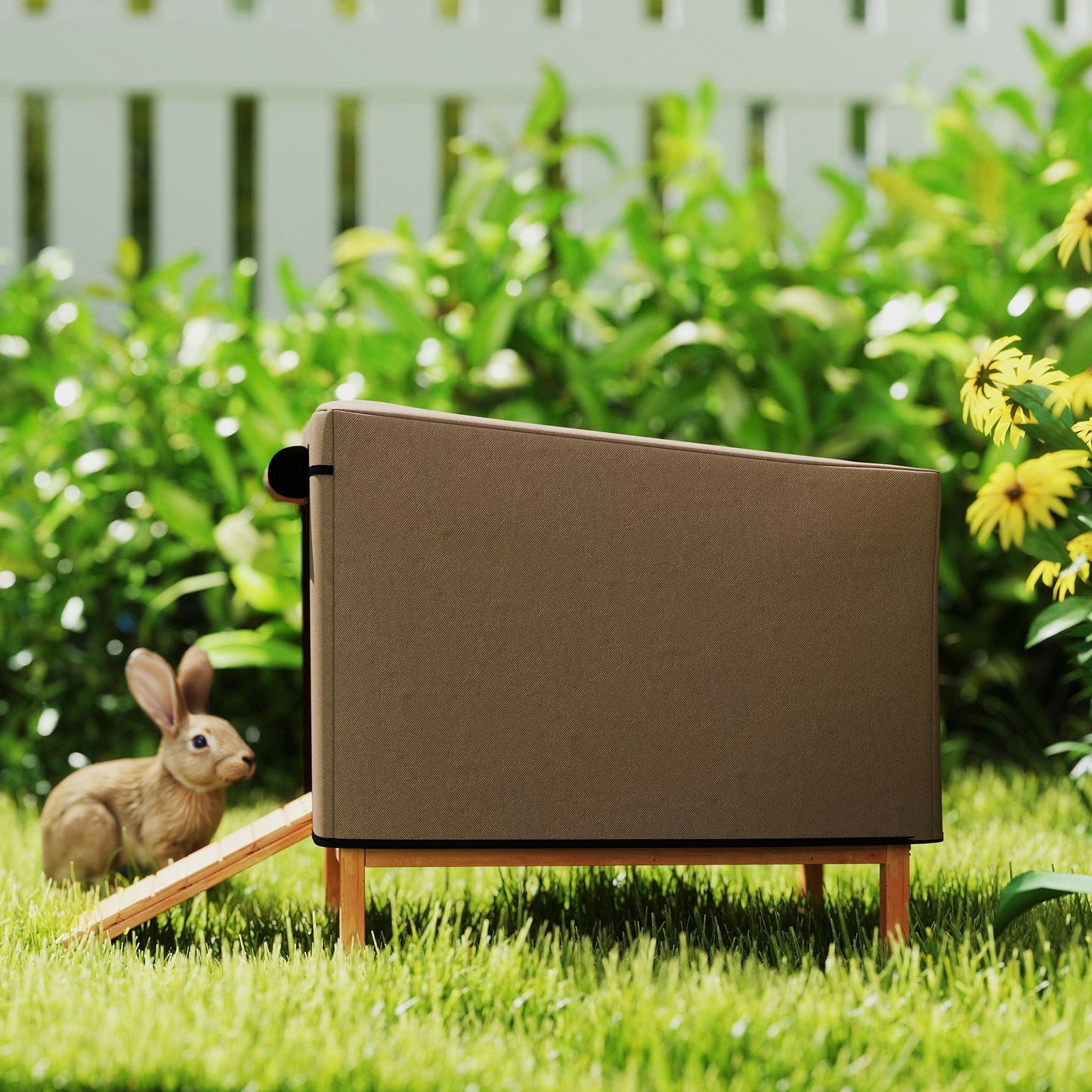 Rabbit Hutch Cover, Guinea Pig Hutch Cover, for Model X-D2-0047 & Similar Models, 43 x 52 x 37cm, Brown