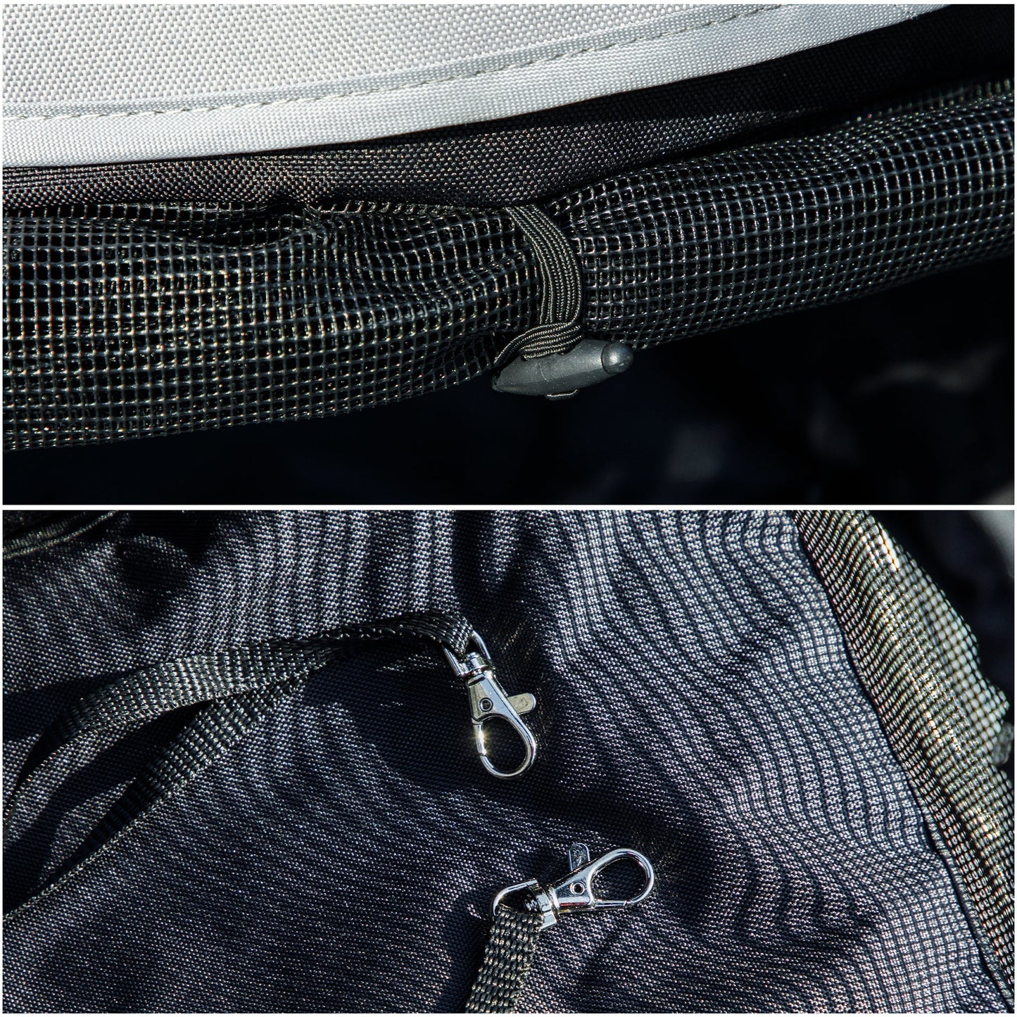 Pet stroller for Miniature Dogs, Foldable Dog Stroller with Shoulder Strap, 4 Wheels Pet Pram with Storage Bag, Cup Holder, Light Grey