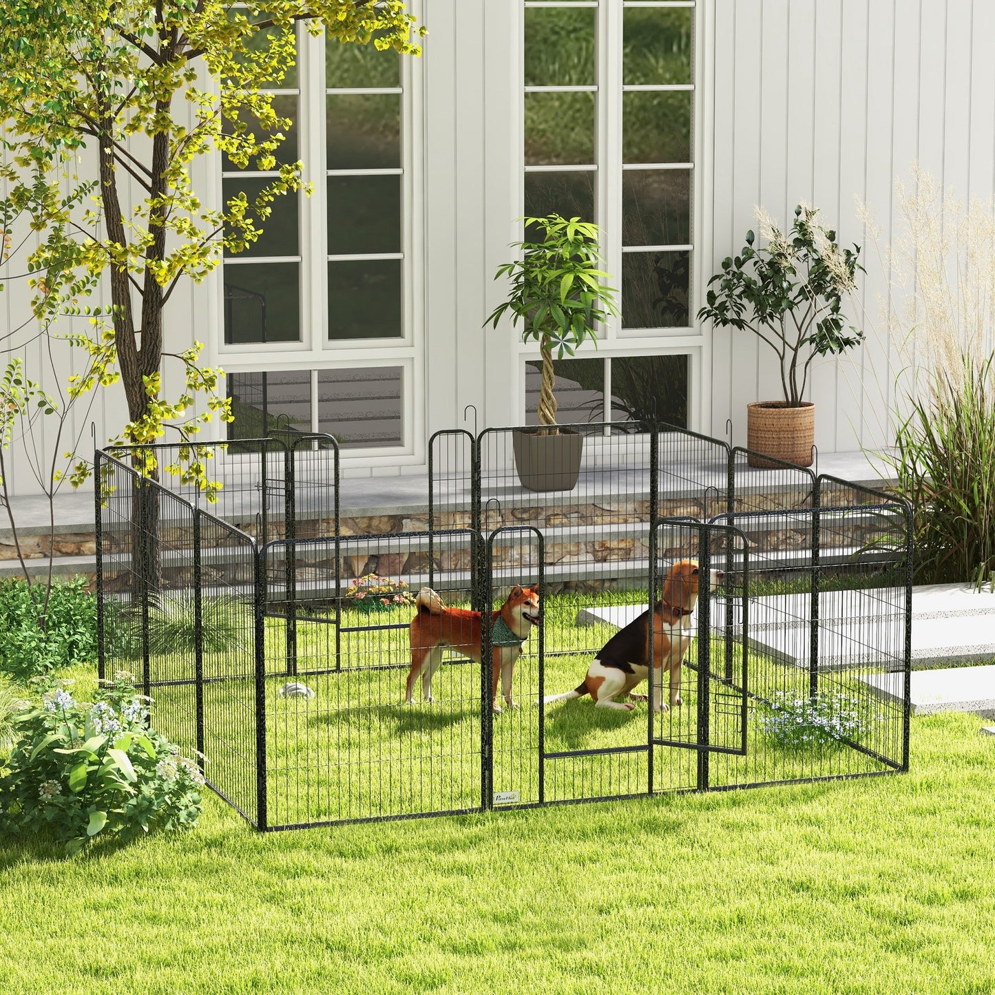 Dog Pen 12 Panels Puppy Pen Heavy Duty Pet Playpen for Indoor Outdoor for Dogs, Rabbits, Ducks 100cm High