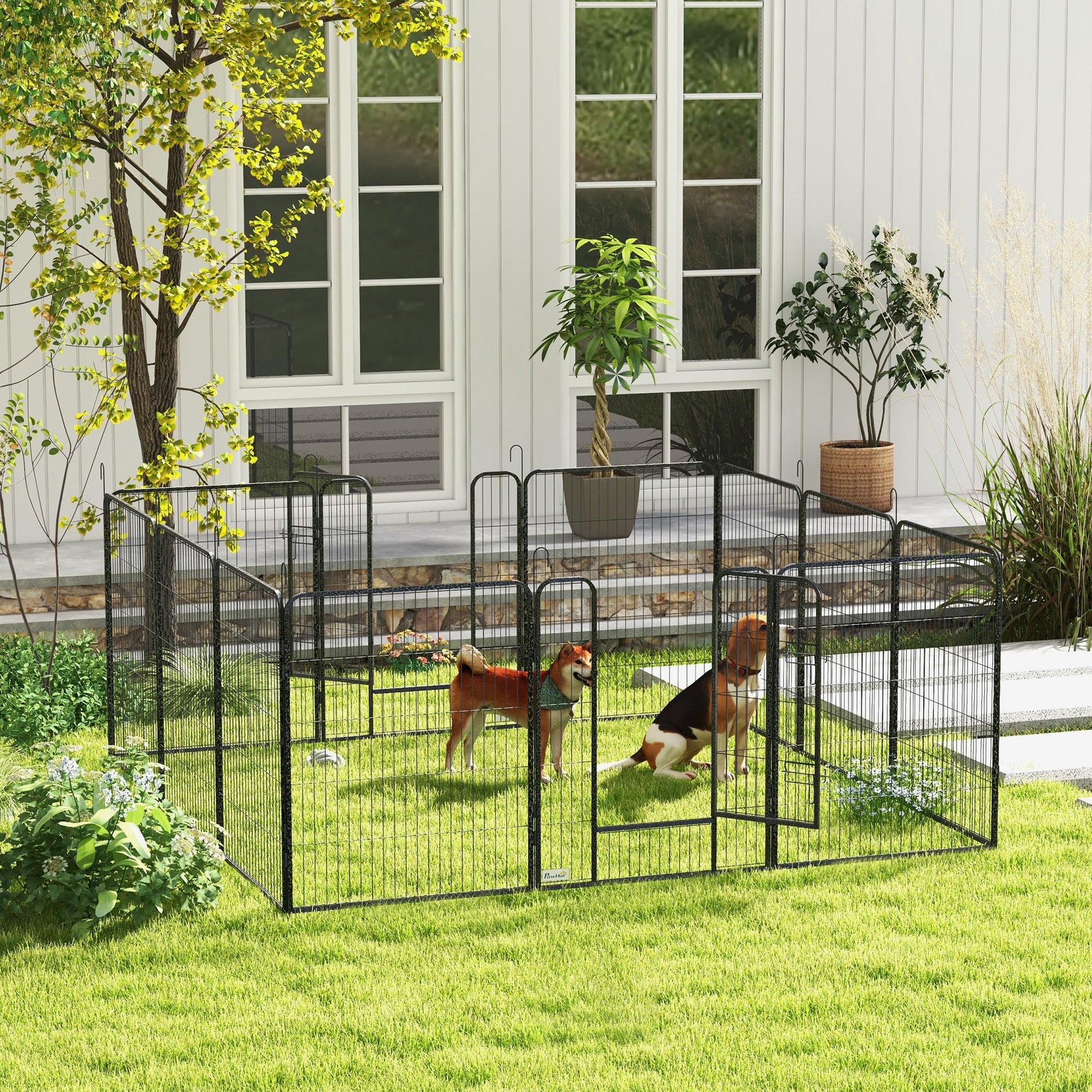 Dog Pen 12 Panels Puppy Pen Heavy Duty Pet Playpen for Indoor Outdoor for Dogs, Rabbits, Ducks 100cm High