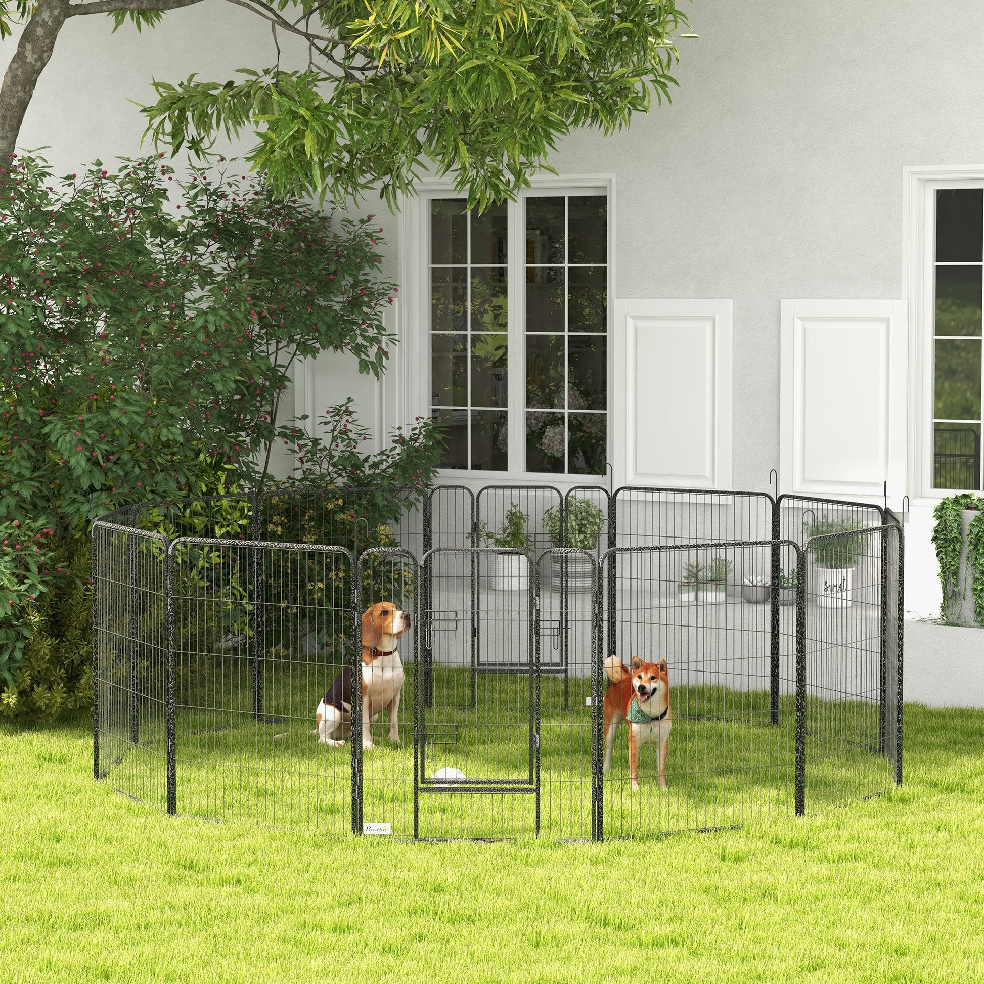 Dog Pen 12 Panels Puppy Pen Heavy Duty Pet Playpen for Indoor Outdoor for Dogs, Rabbits, Ducks 100cm High