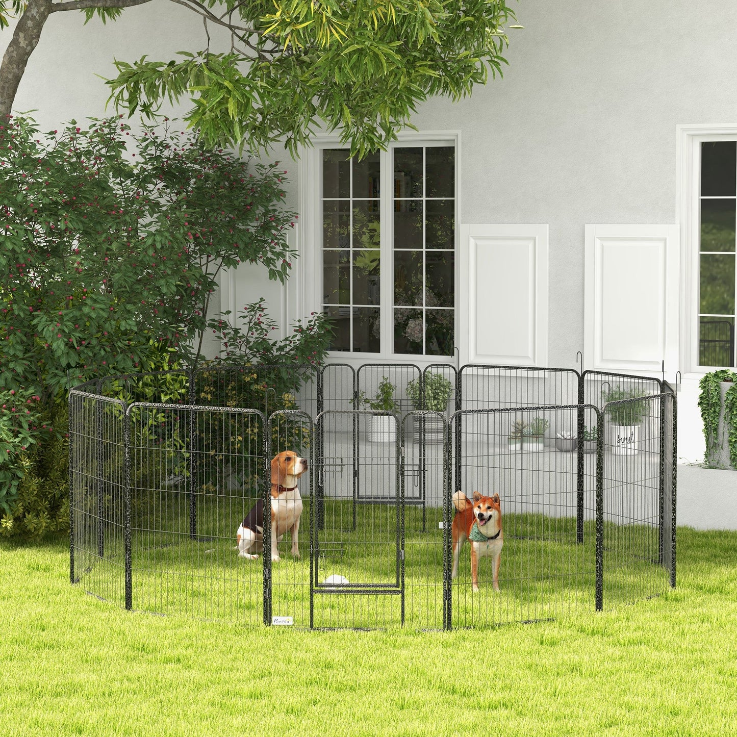 Dog Pen 12 Panels Puppy Pen Heavy Duty Pet Playpen for Indoor Outdoor for Dogs, Rabbits, Ducks 100cm High