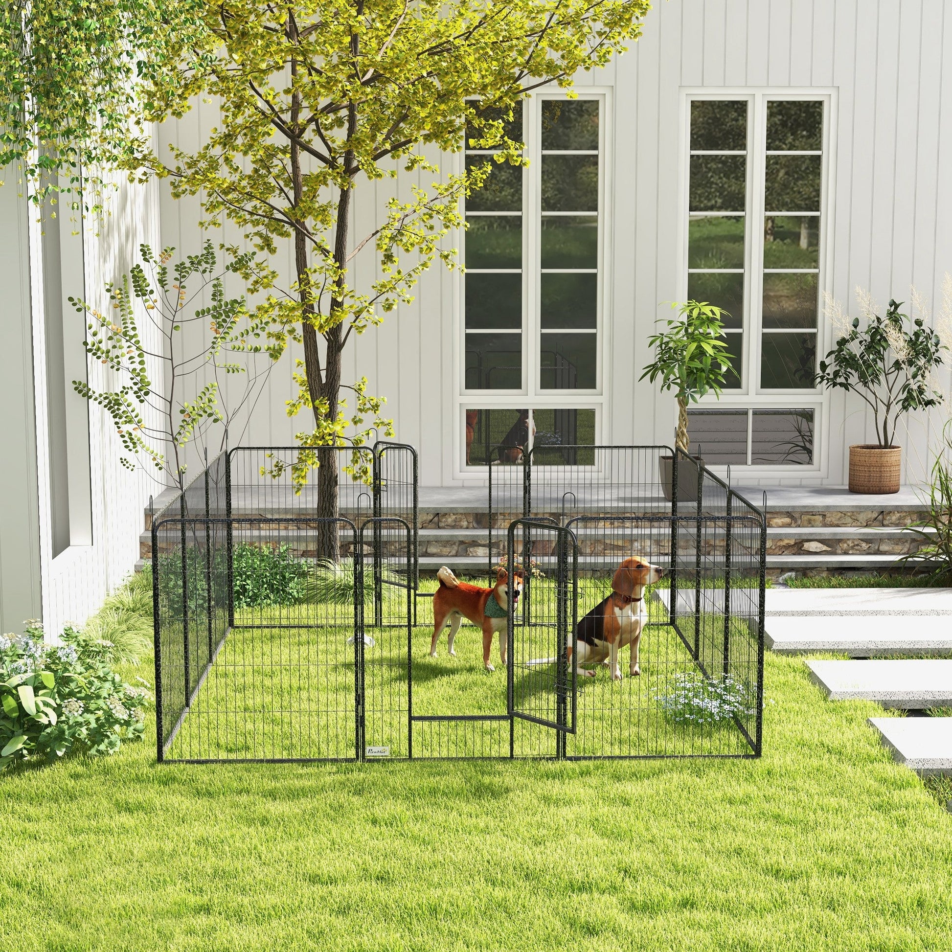 Dog Pen 12 Panels Puppy Pen Heavy Duty Pet Playpen for Indoor Outdoor for Dogs, Rabbits, Ducks 100cm High
