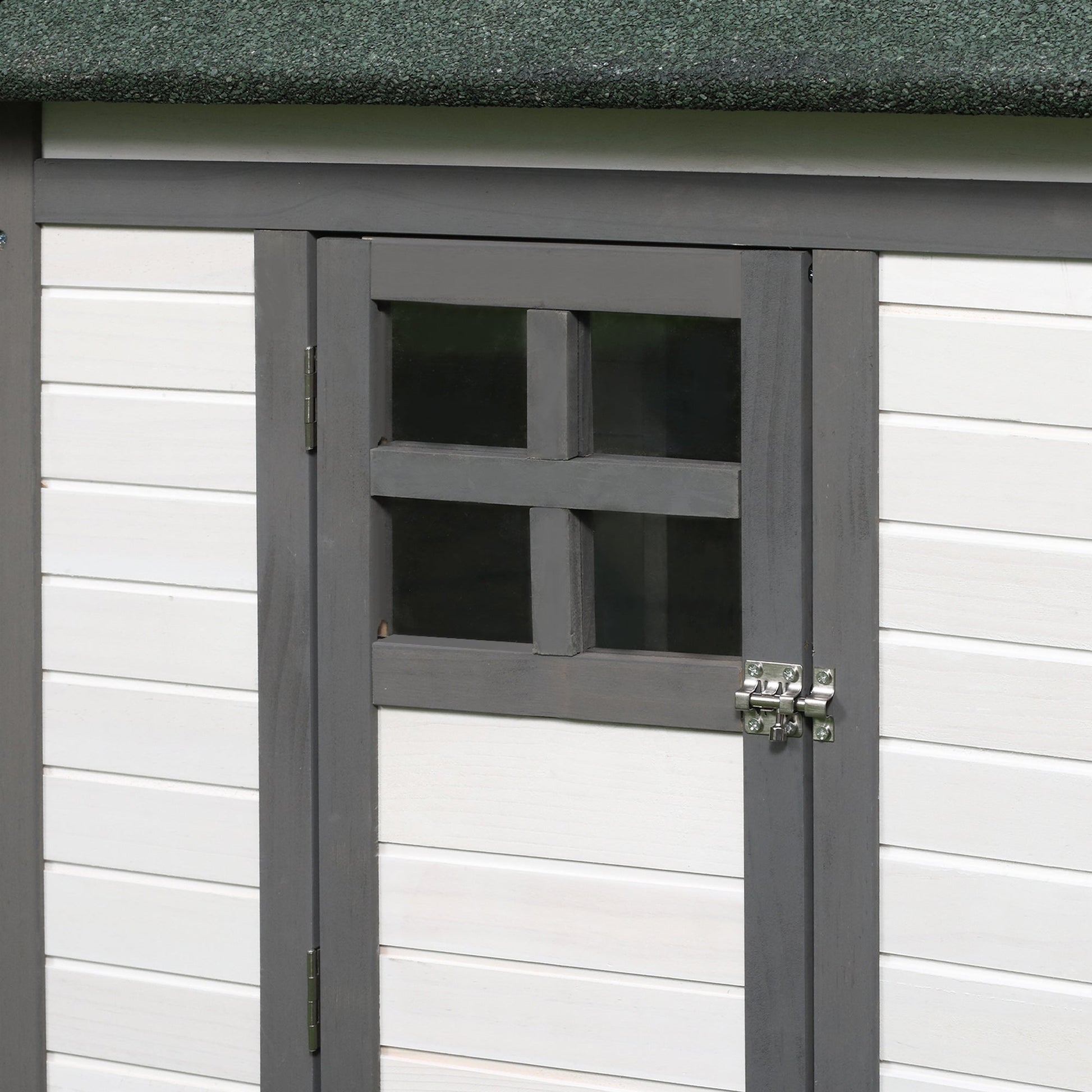 Chicken Coop with Chicken Run, Outdoor Hen House Poultry Cage with Nesting Box, Openable Top, 196 x 76 x 97cm, Grey