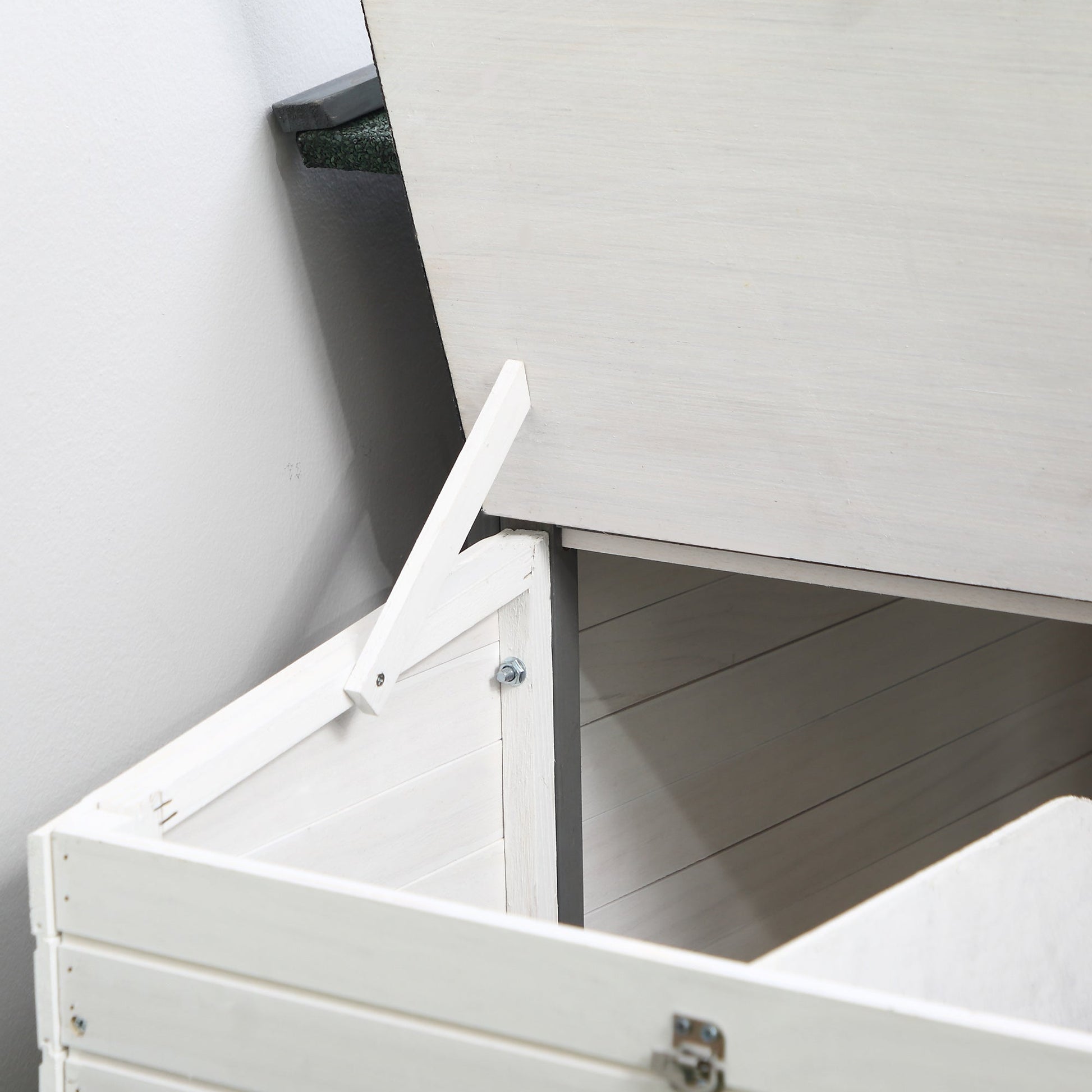 Chicken Coop with Chicken Run, Outdoor Hen House Poultry Cage with Nesting Box, Openable Top, 196 x 76 x 97cm, Grey