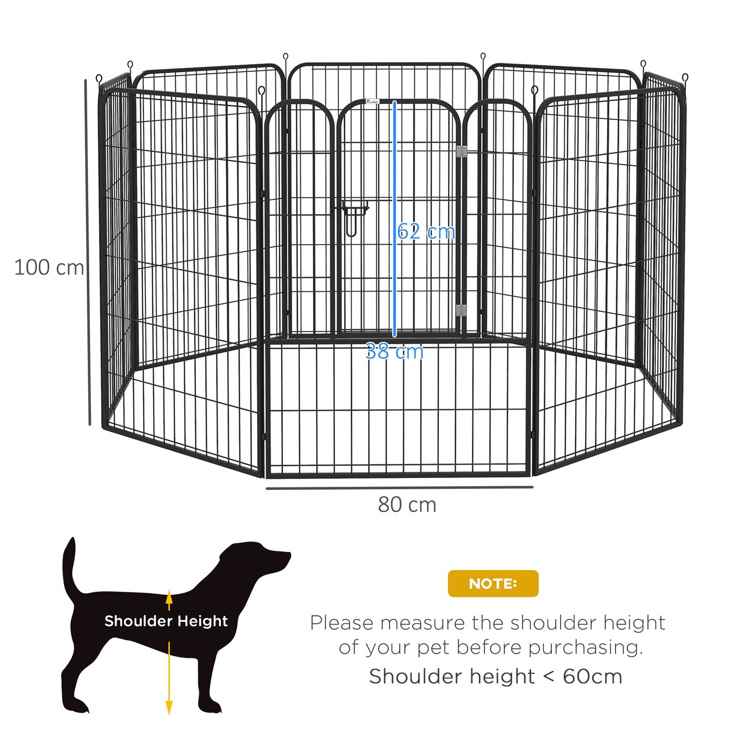 Dog Pen 8 Panels Puppy Pen Heavy Duty Pet Playpen for Indoor Outdoor for Dogs, Rabbits, Ducks 100cm High