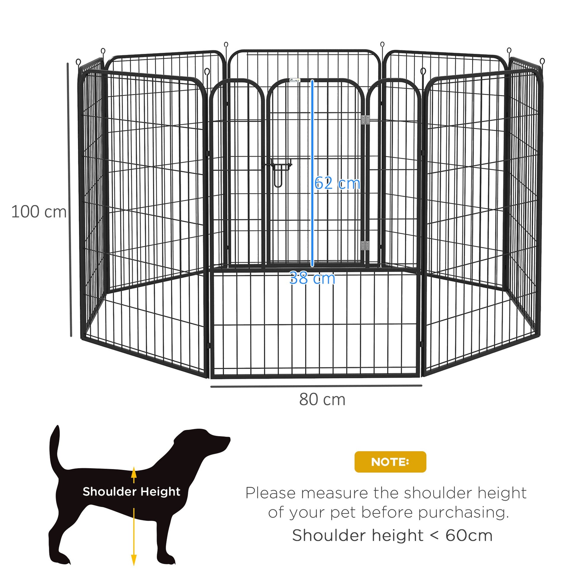 Dog Pen 8 Panels Puppy Pen Heavy Duty Pet Playpen for Indoor Outdoor for Dogs, Rabbits, Ducks 100cm High