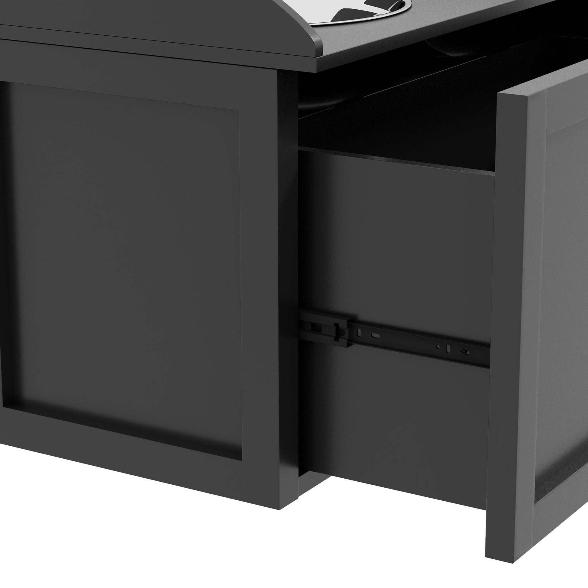 Stainless Steel Raised Dog Bowls, Double Dog Food and Water Bowl w/ 21L Storage Drawer, for Large Dogs - Black