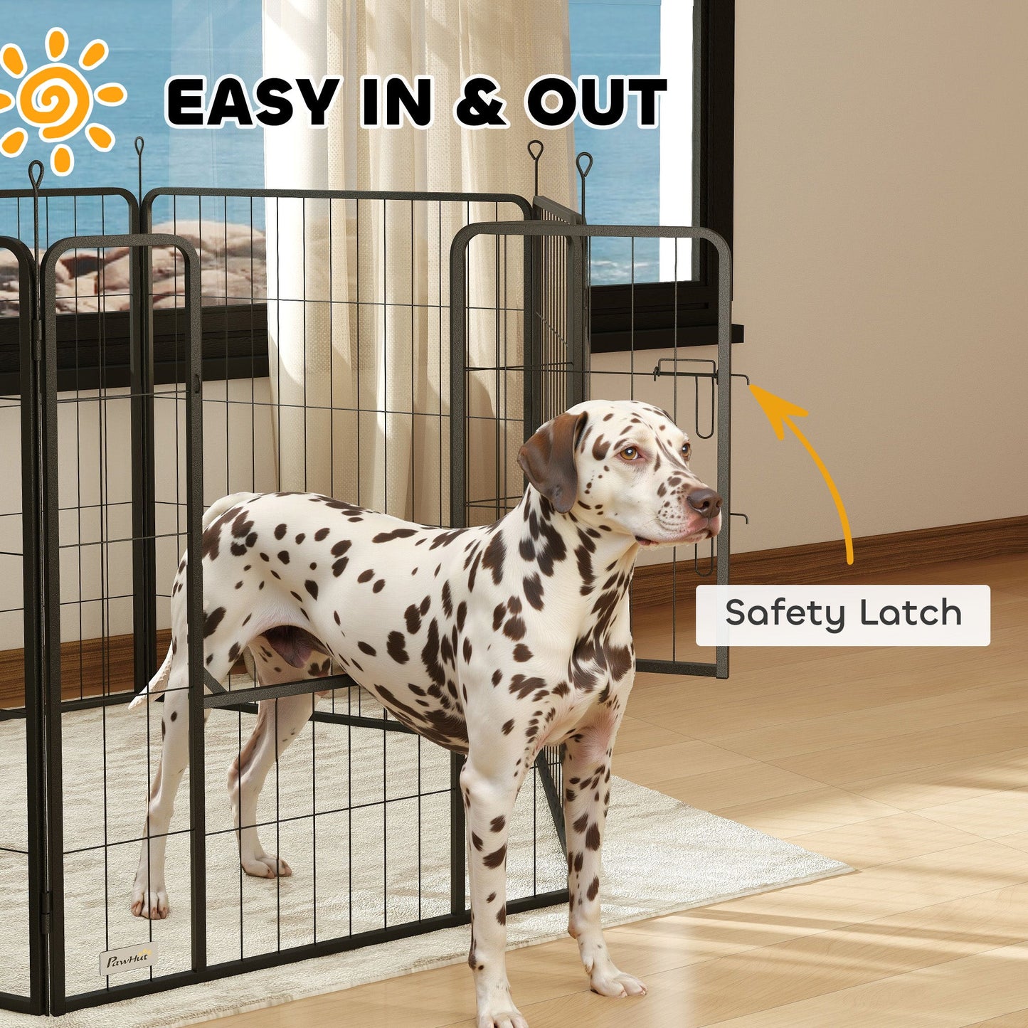 Dog Pen 6 Panels Puppy Pen Heavy Duty Pet Playpen for Indoor Outdoor for Dogs, Rabbits, Ducks 100cm High