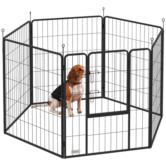 Dog Pen 6 Panels Puppy Pen Heavy Duty Pet Playpen for Indoor Outdoor for Dogs, Rabbits, Ducks 100cm High
