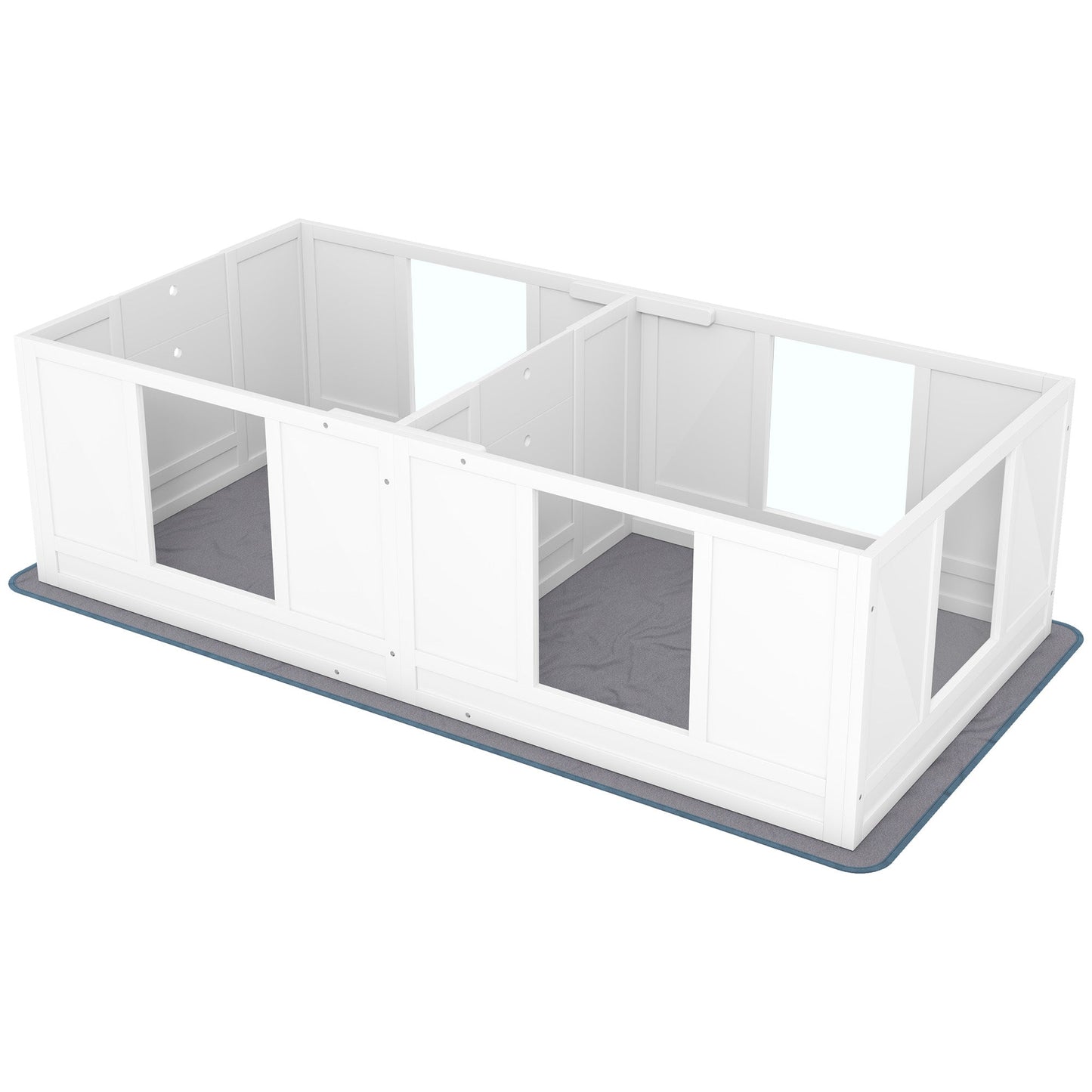 Whelping Box for Dogs with Water-Resistant Washable Whelping Pad, Dog Whelping Box with Clear Panels, Adjustable Entrance, Two Room Design, Non-Slip Foot Pads, for Small Dogs, 164 x 80cm