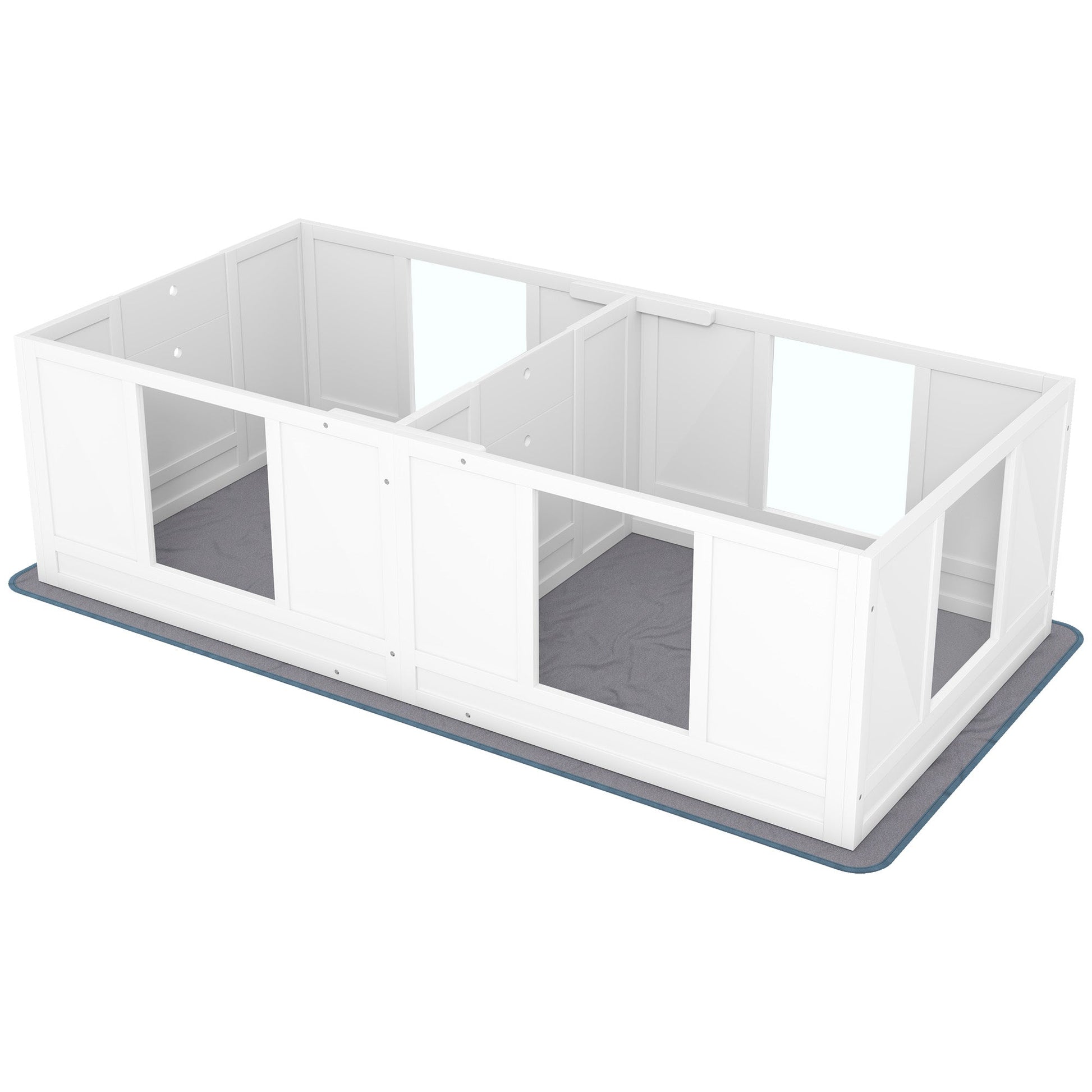 Whelping Box for Dogs with Water-Resistant Washable Whelping Pad, Dog Whelping Box with Clear Panels, Adjustable Entrance, Two Room Design, Non-Slip Foot Pads, for Small Dogs, 164 x 80cm