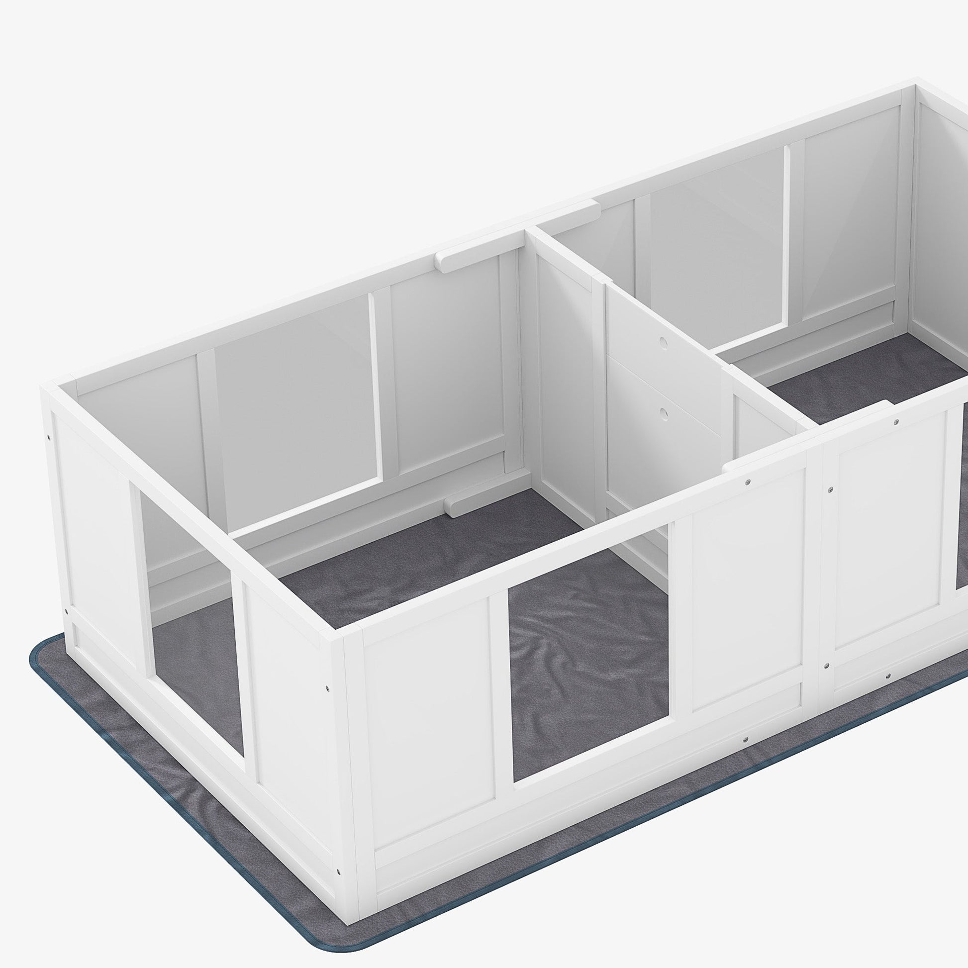 Whelping Box for Dogs with Water-Resistant Washable Whelping Pad, Dog Whelping Box with Clear Panels, Adjustable Entrance, Two Room Design, Non-Slip Foot Pads, for Small Dogs, 164 x 80cm