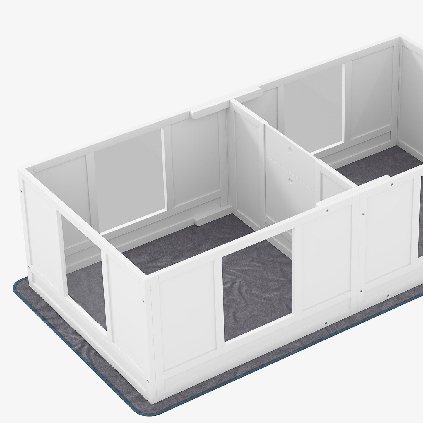 Whelping Box for Dogs with Water-Resistant Washable Whelping Pad, Dog Whelping Box with Clear Panels, Adjustable Entrance, Two Room Design, Non-Slip Foot Pads, for Small Dogs, 164 x 80cm