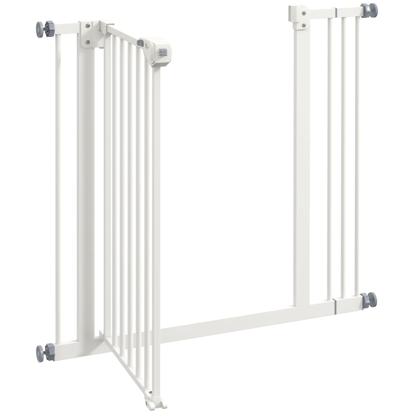 Dog Gate Stair Gate Pressure Fit Pets Barrier Auto Close for Doorway Hallway, 74-87cm Wide Adjustable, White