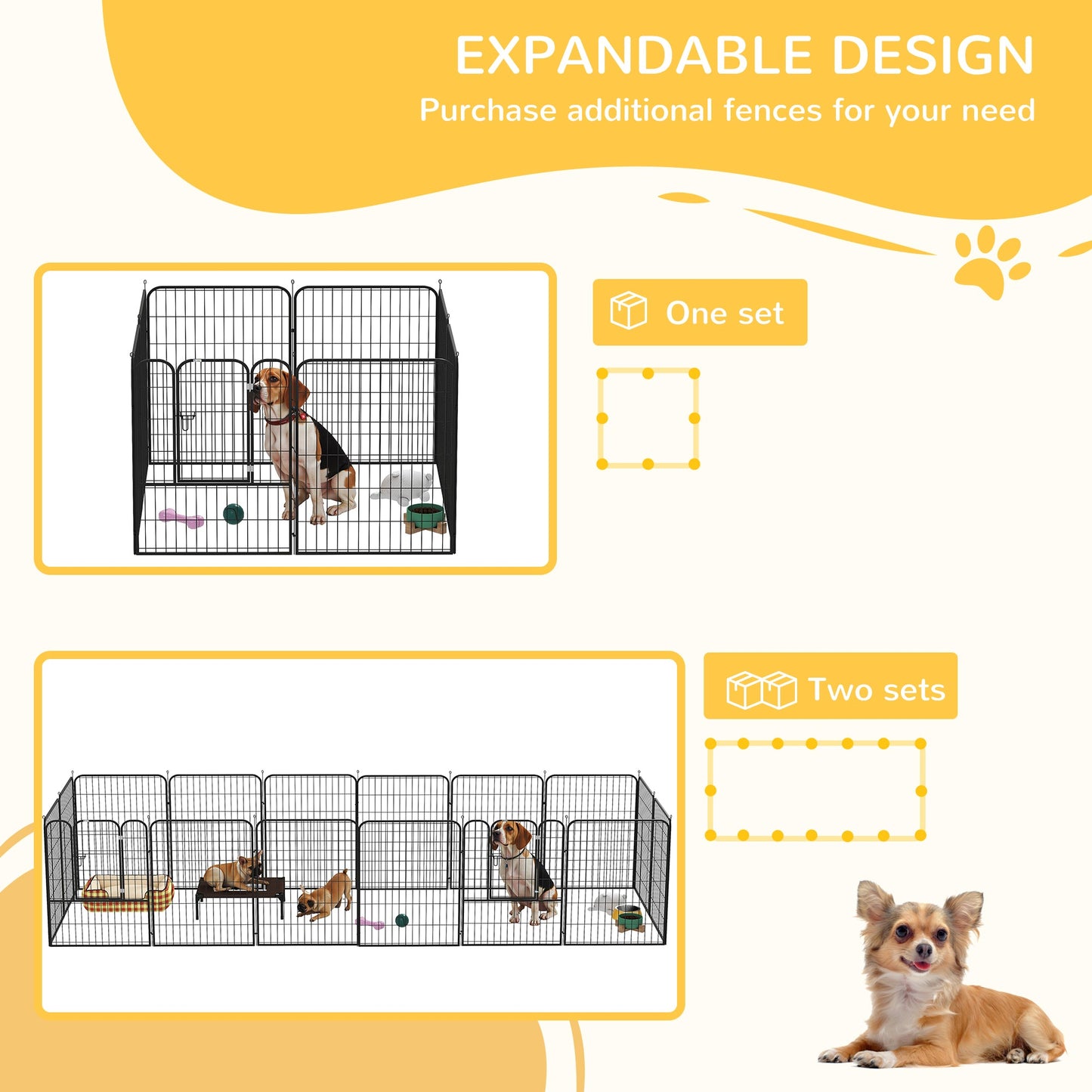 Dog Pen 8 Panels Puppy Pen Heavy Duty Pet Playpen for Indoor Outdoor for Dogs, Rabbits, Ducks 100cm High