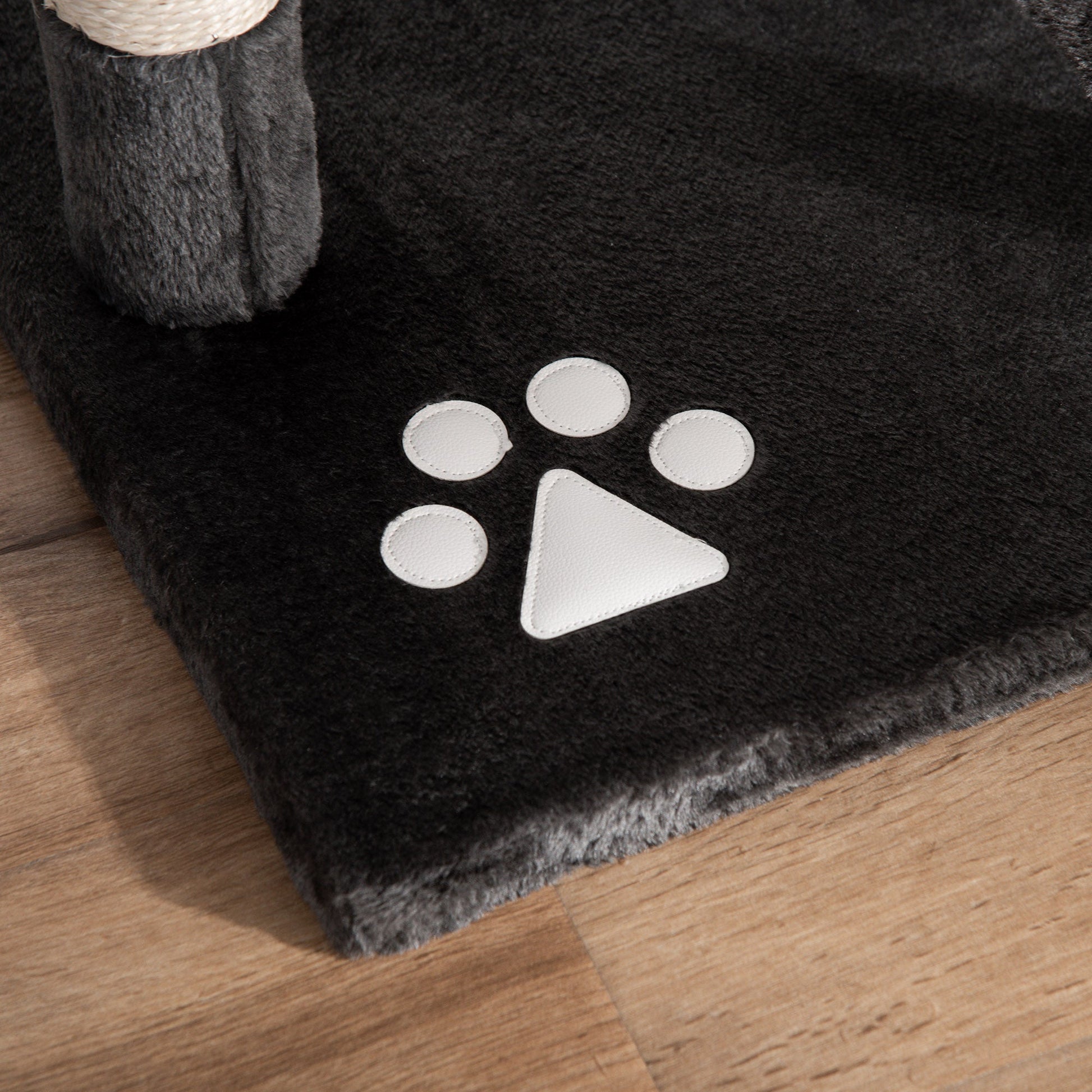 Floor to Ceiling Cat Tree, 240-260cm Adjustable Height Kitten Tower with Scratching Posts, Cat Houses, Ramps, Hammocks, Toy Balls, Tunnel for Indoor Use - Dark Grey