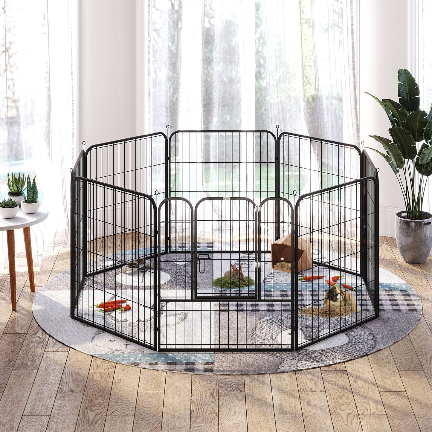 Dog Pen 8 Panels Puppy Pen Heavy Duty Pet Playpen for Indoor Outdoor for Dogs, Rabbits, Ducks 80cm High
