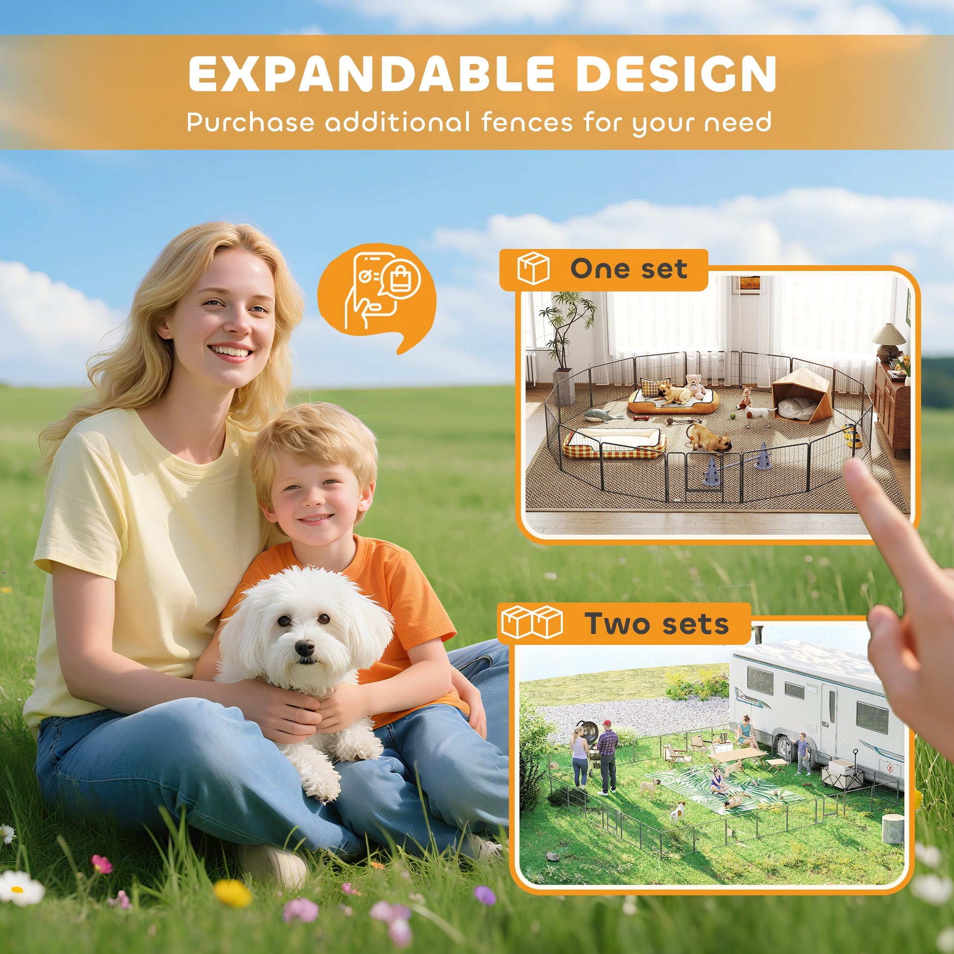 Dog Pen, 16 Panels Puppy Pen 60cm High, Heavy Duty Pet Playpen Portable for Indoor Outdoor, for Dogs, Ducks