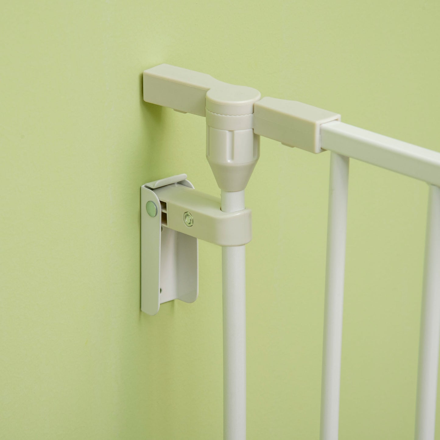 Pet Safety Gate, 5 Panels Playpen Fireplace, Metal Fence, Stair Barrier, Room Divider w/ Walk-Through Door - White