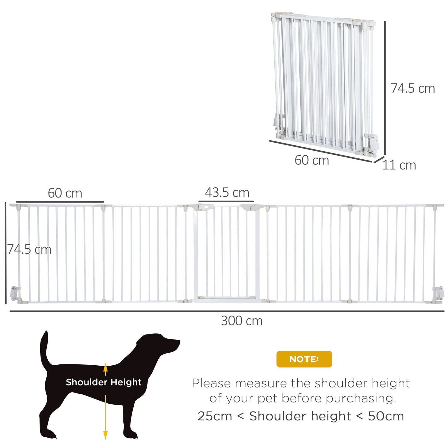 Pet Safety Gate, 5 Panels Playpen Fireplace, Metal Fence, Stair Barrier, Room Divider w/ Walk-Through Door - White