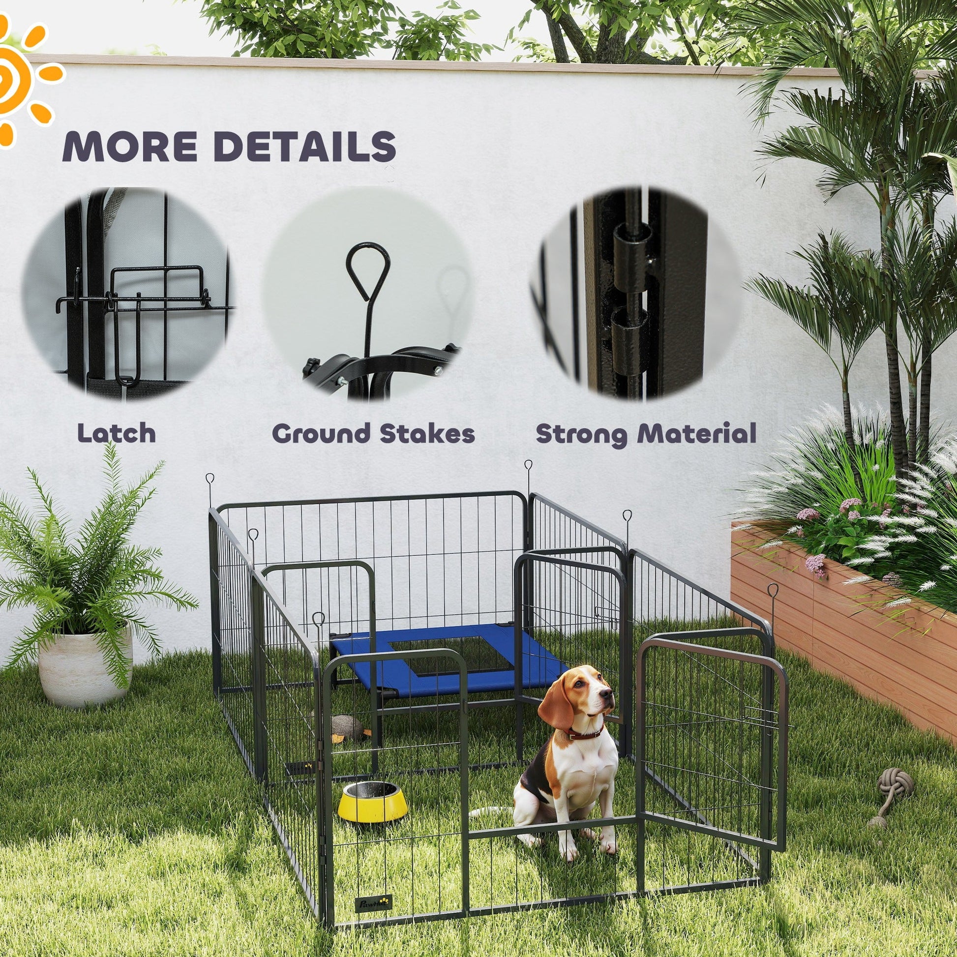 Whelping Box for Dogs, Puppies, 7 Panel Dog Playpen with Two Rooms, Washable Whelping Pads, Water-Resistant Oxford Fabric, Two Doors, for Small and Medium Dogs