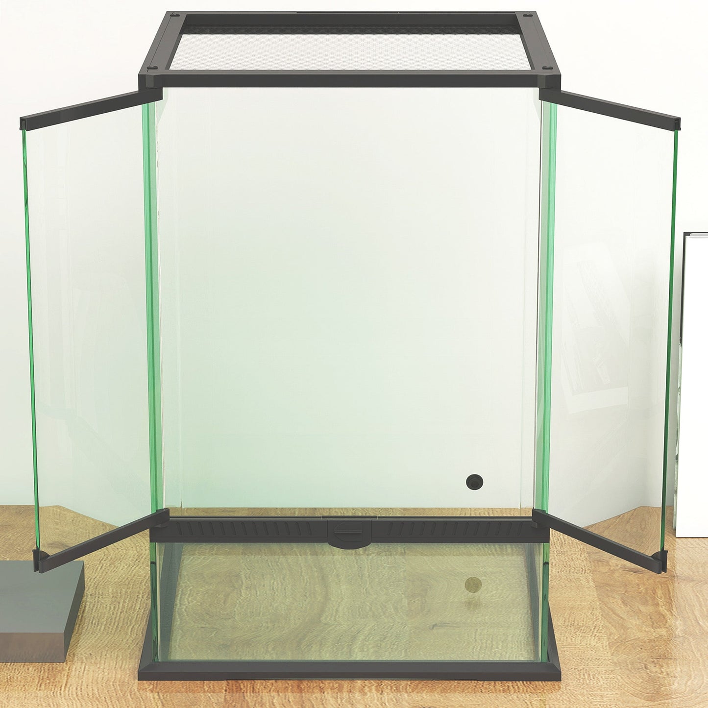 Glass Reptile Terrarium, 40L Vivarium for Lizards, Frogs, Snakes, Turtles, Tortoises, with Ventilation, 30 x 30 x 45cm